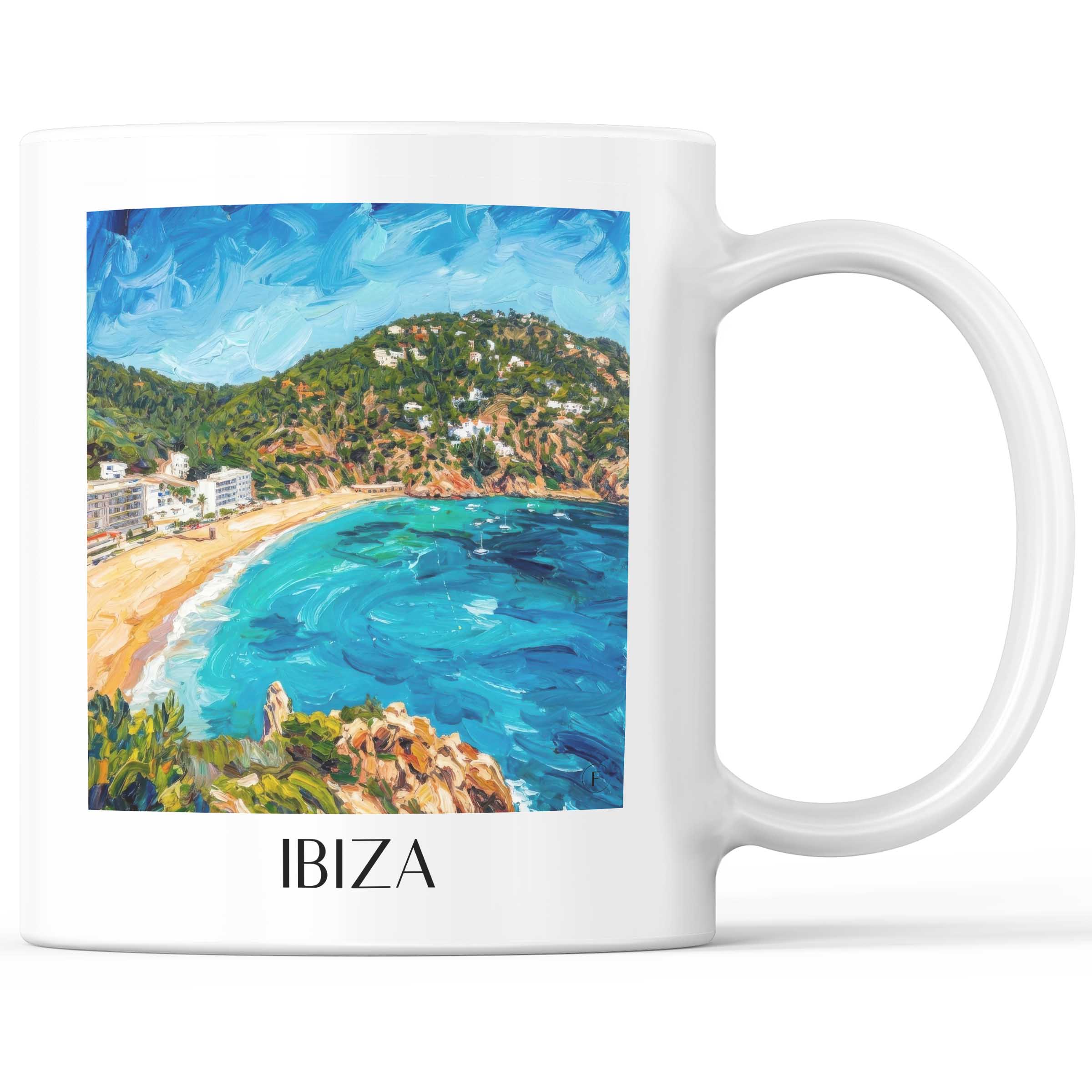 Ibiza - Spanien Becher - Kaffeetasse im Ölgemälde Stil