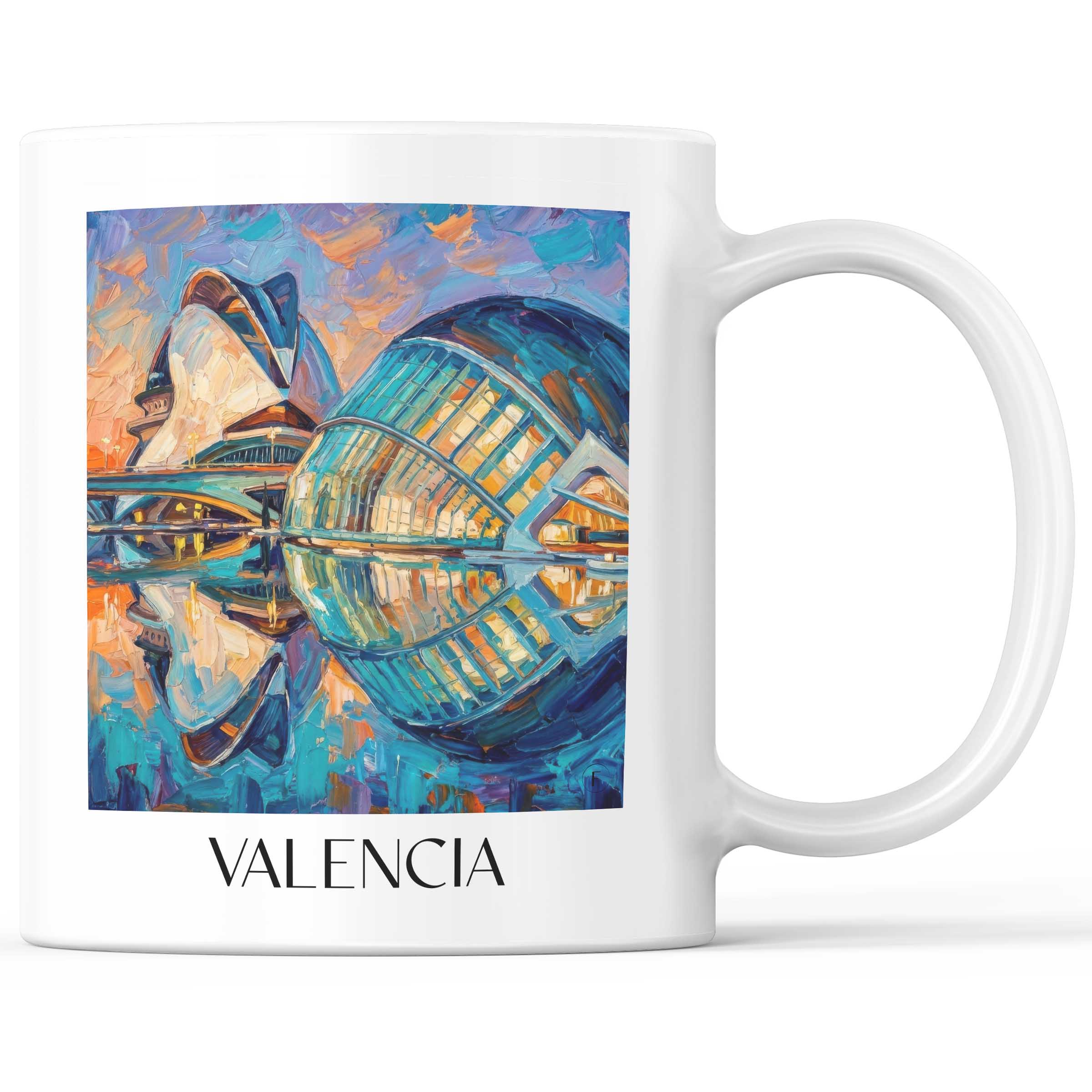 Valencia - Spanien Becher - Kaffeetasse im Ölgemälde Stil