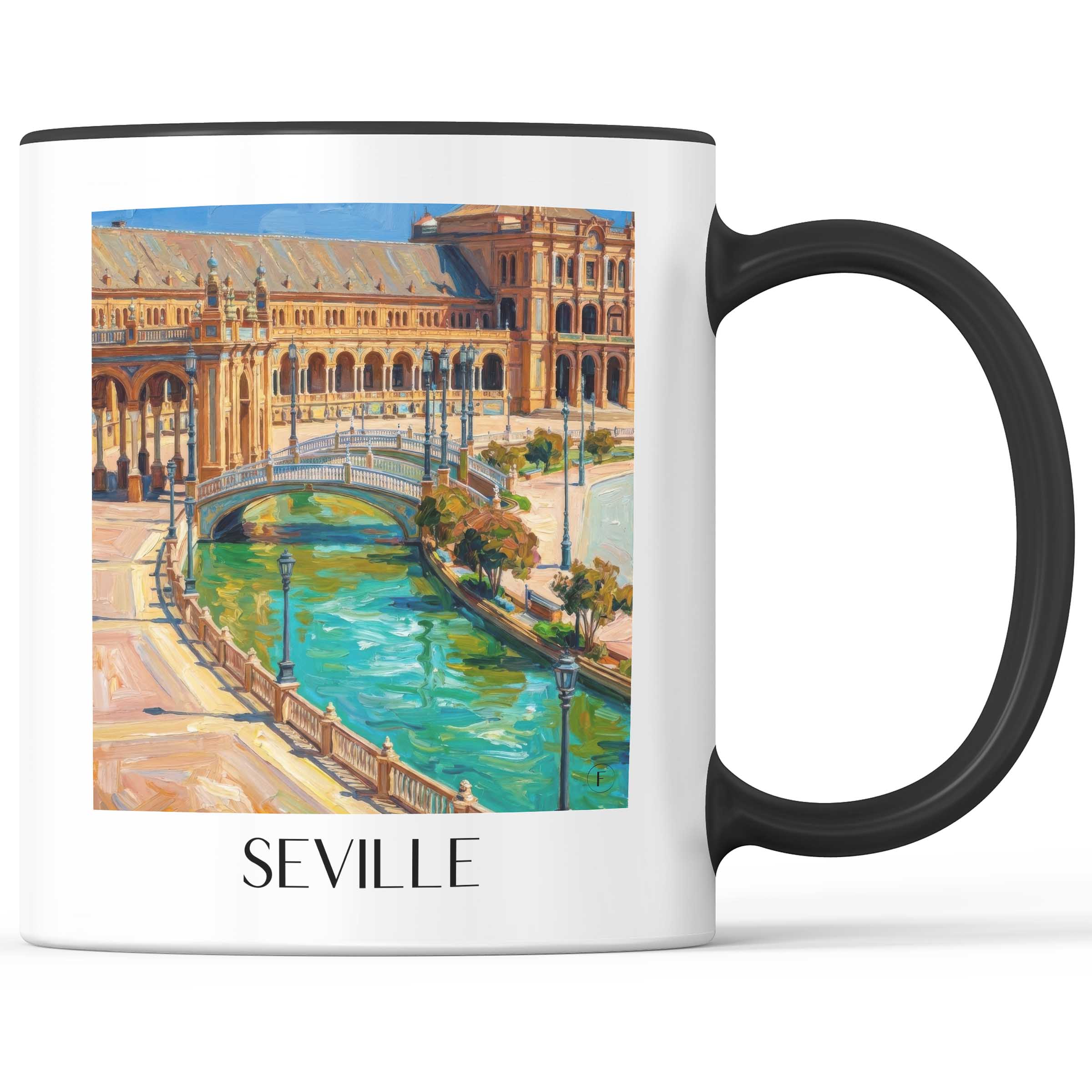 Sevilla - Spanien Becher - Kaffeetasse im Ölgemälde Stil