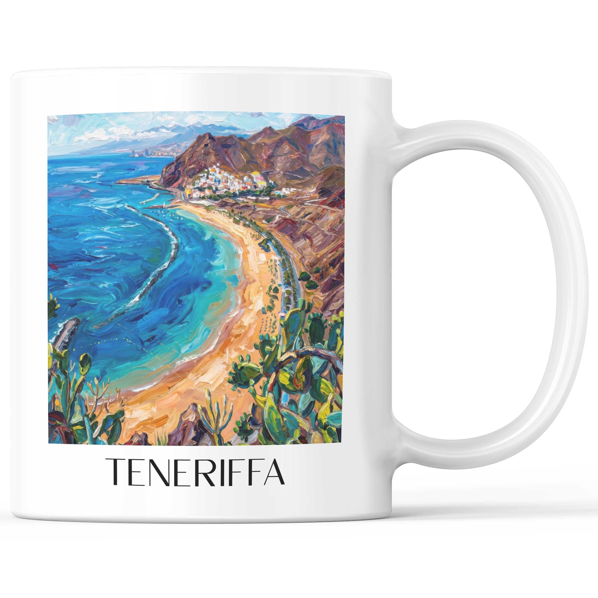 Teneriffa - Spanien Becher - Kaffeetasse im Ölgemälde Stil