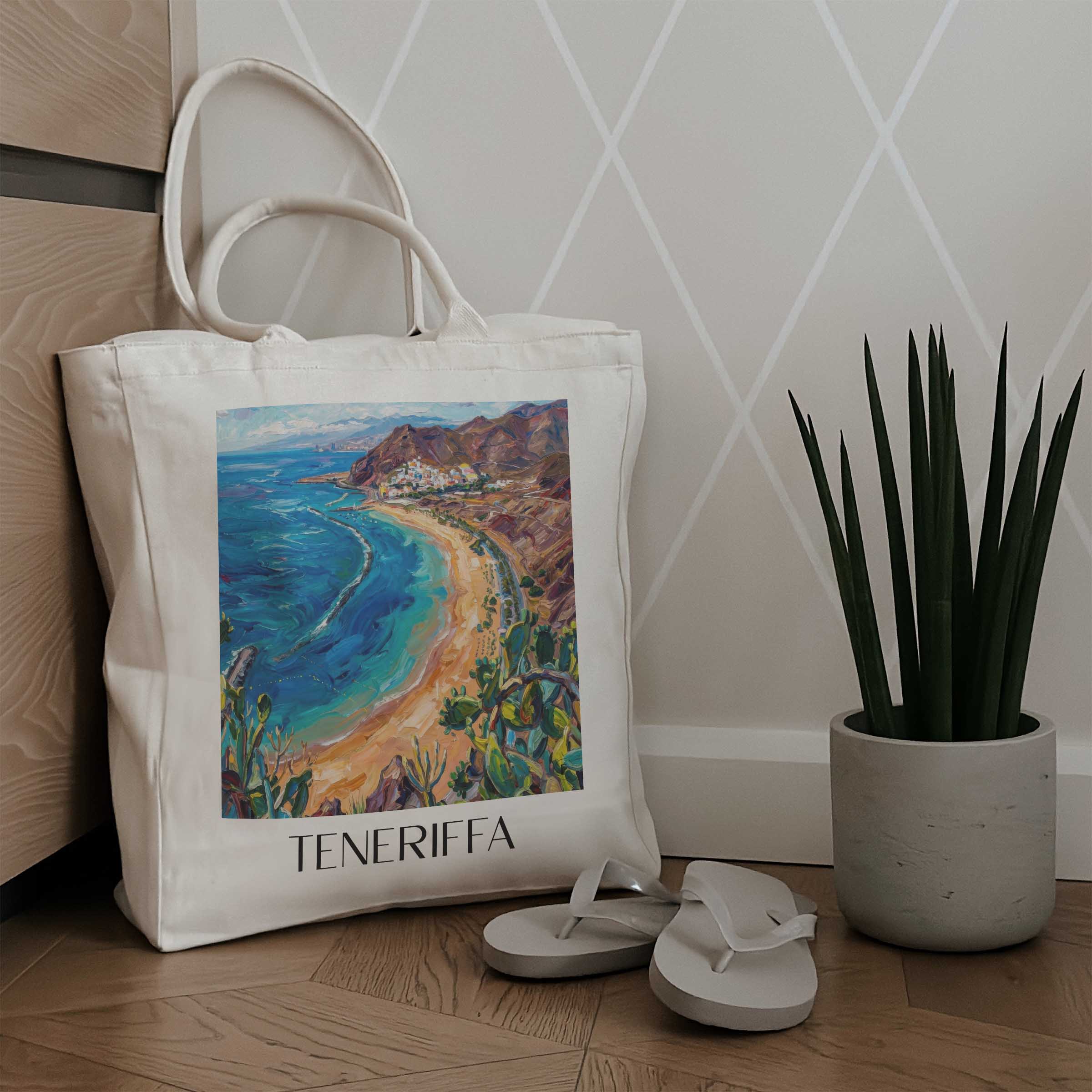 teneriffa-spanien-einkaufstasche-oil-painting-oelgemaelde