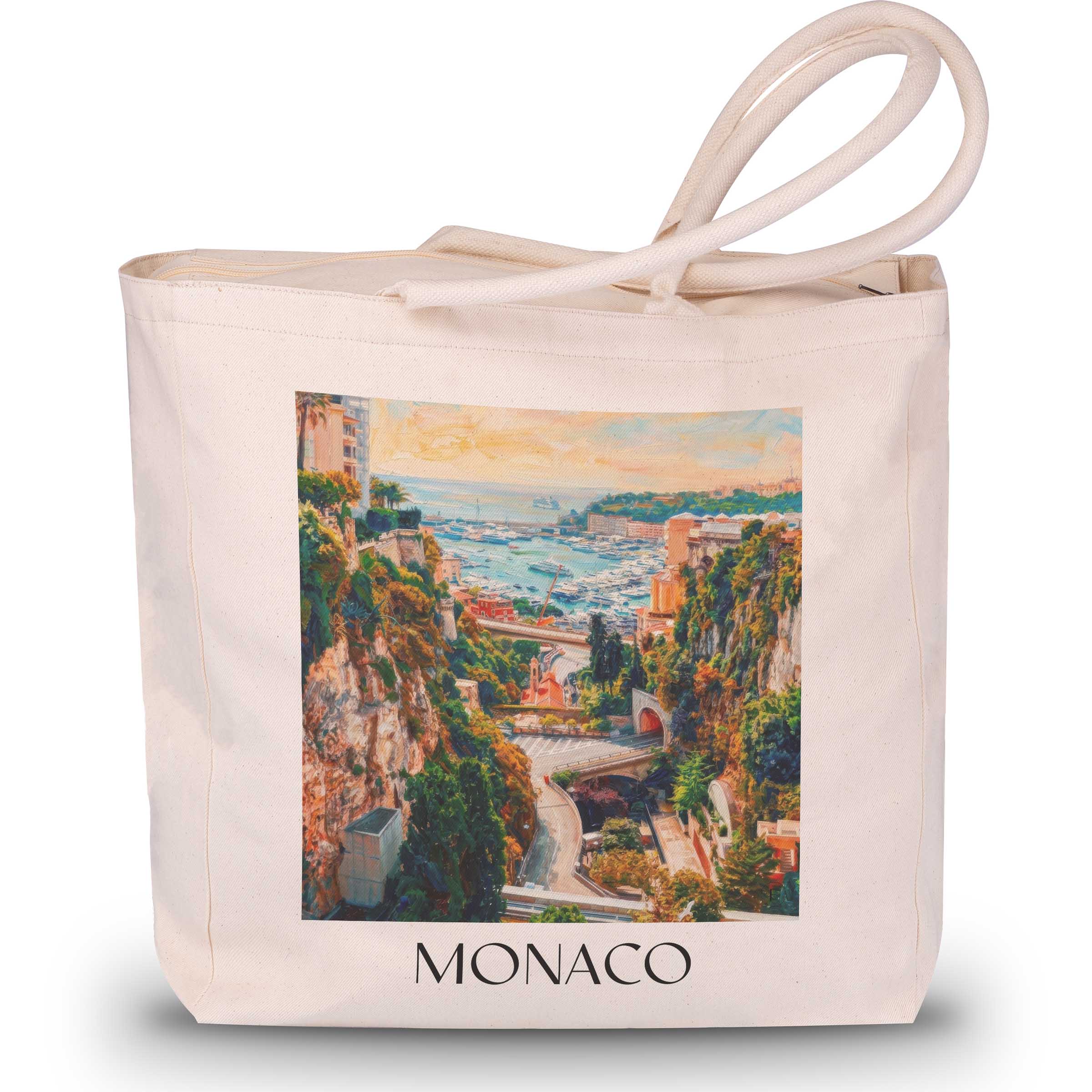 Monaco - Monaco Tote Bag - Einkaufstasche im Ölgemälde Stil