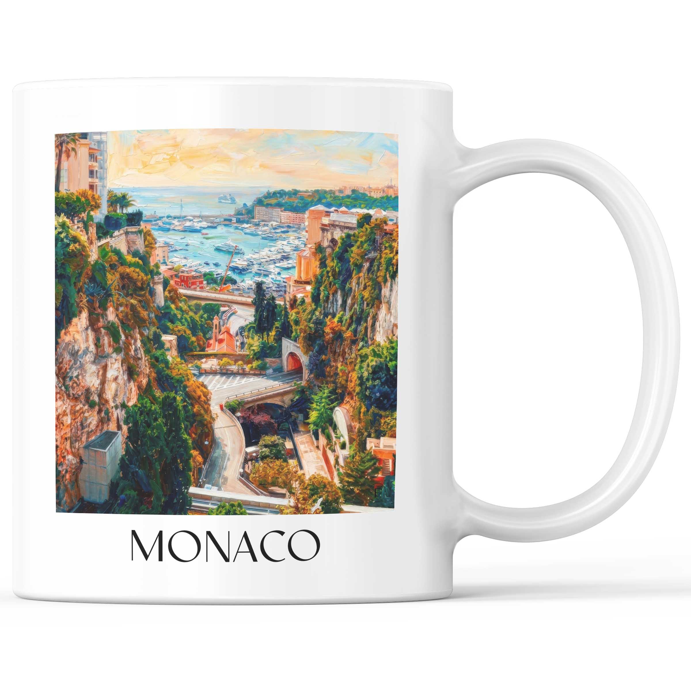 Monaco - Monaco Becher - Kaffeetasse im Ölgemälde Stil