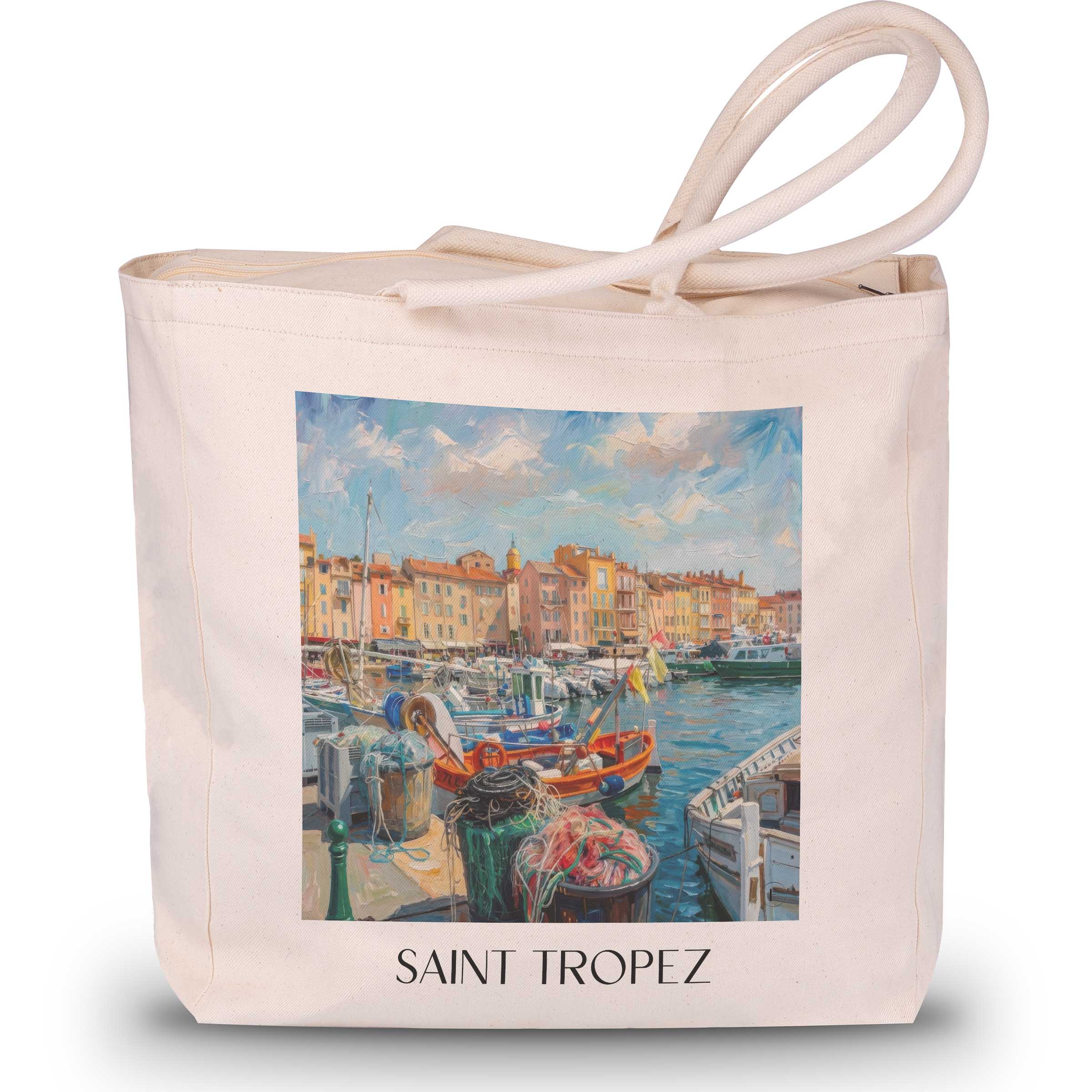saint-tropez-frankreich-einkaufstasche-oil-painting-oelgemaelde