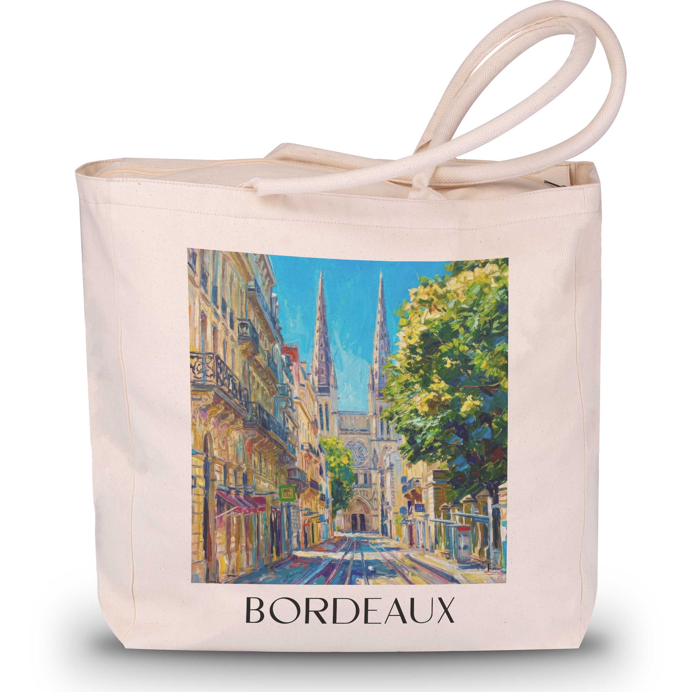 bordeaux-frankreich-einkaufstasche-oil-painting-oelgemaelde