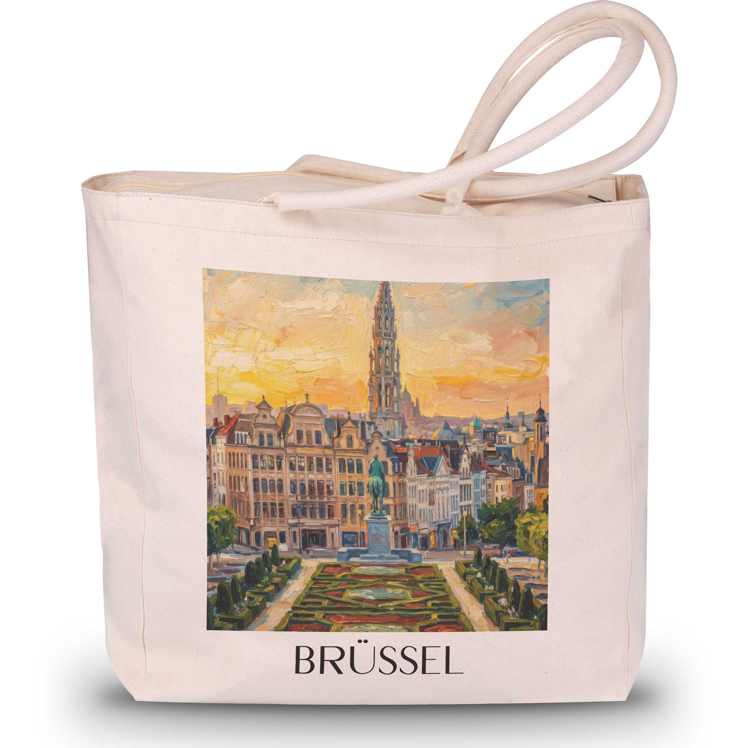 brüssel-belgien-einkaufstasche-oil-painting-oelgemaelde