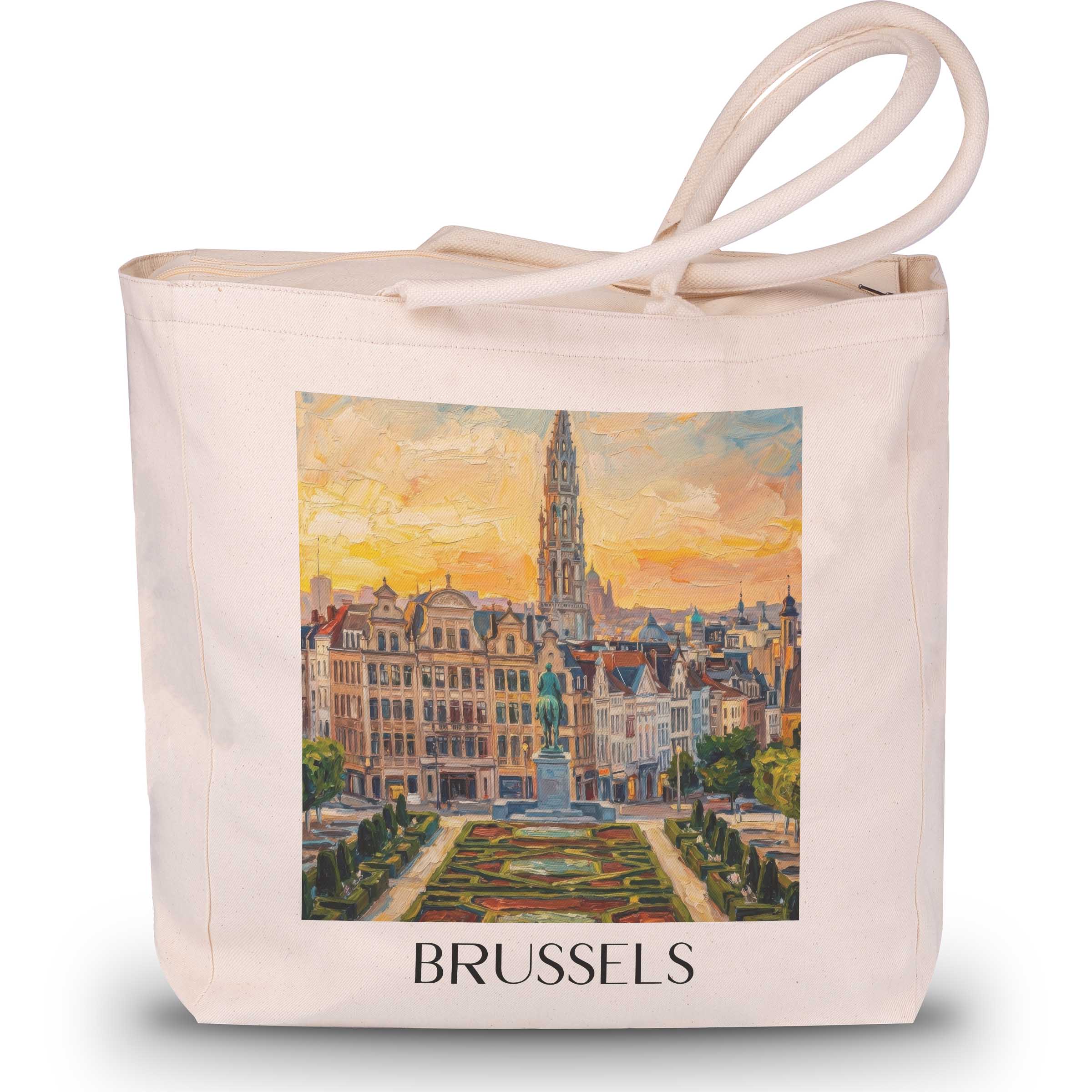 Brüssel - Belgien Tote Bag - Einkaufstasche im Ölgemälde Stil