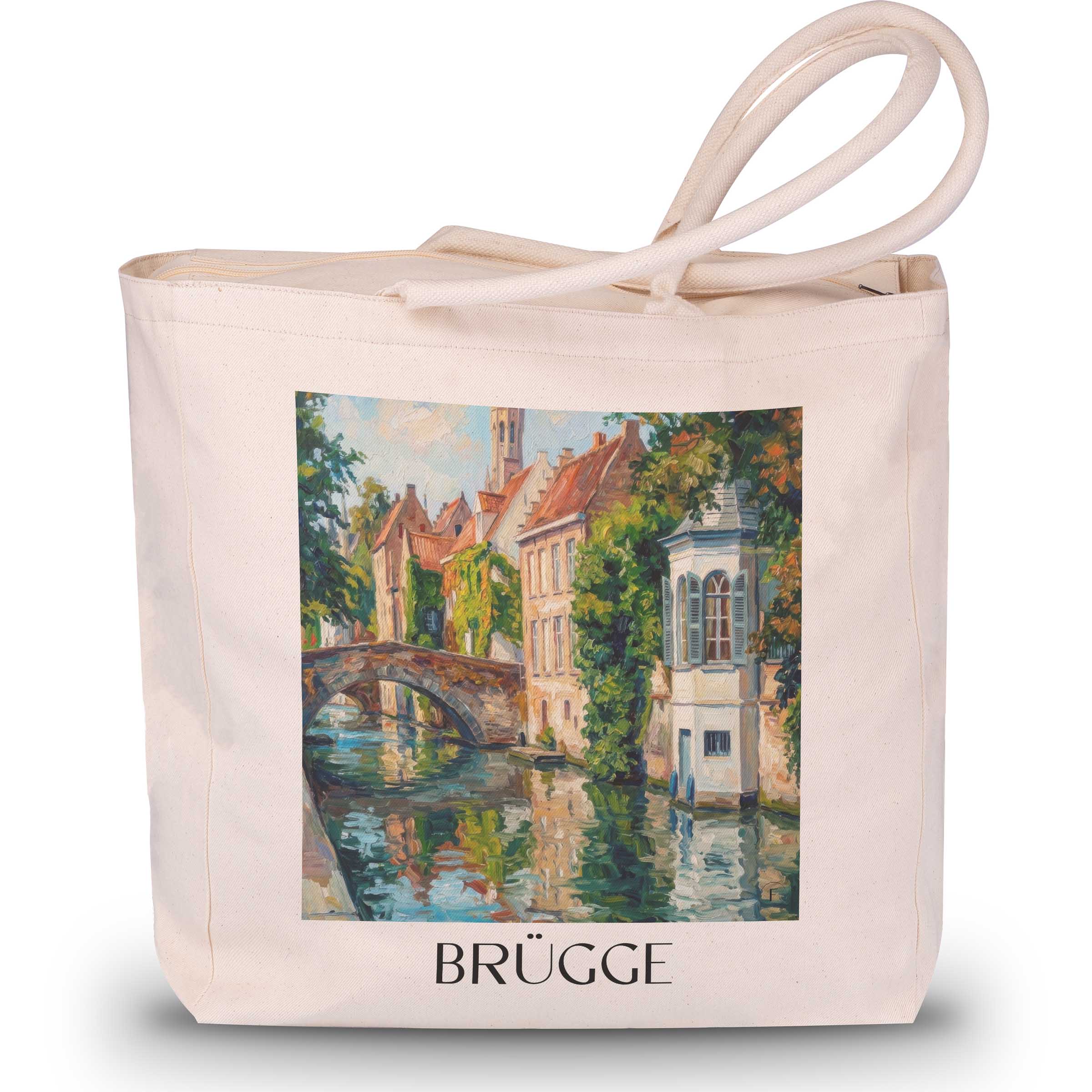 brügge-belgien-einkaufstasche-oil-painting-oelgemaelde