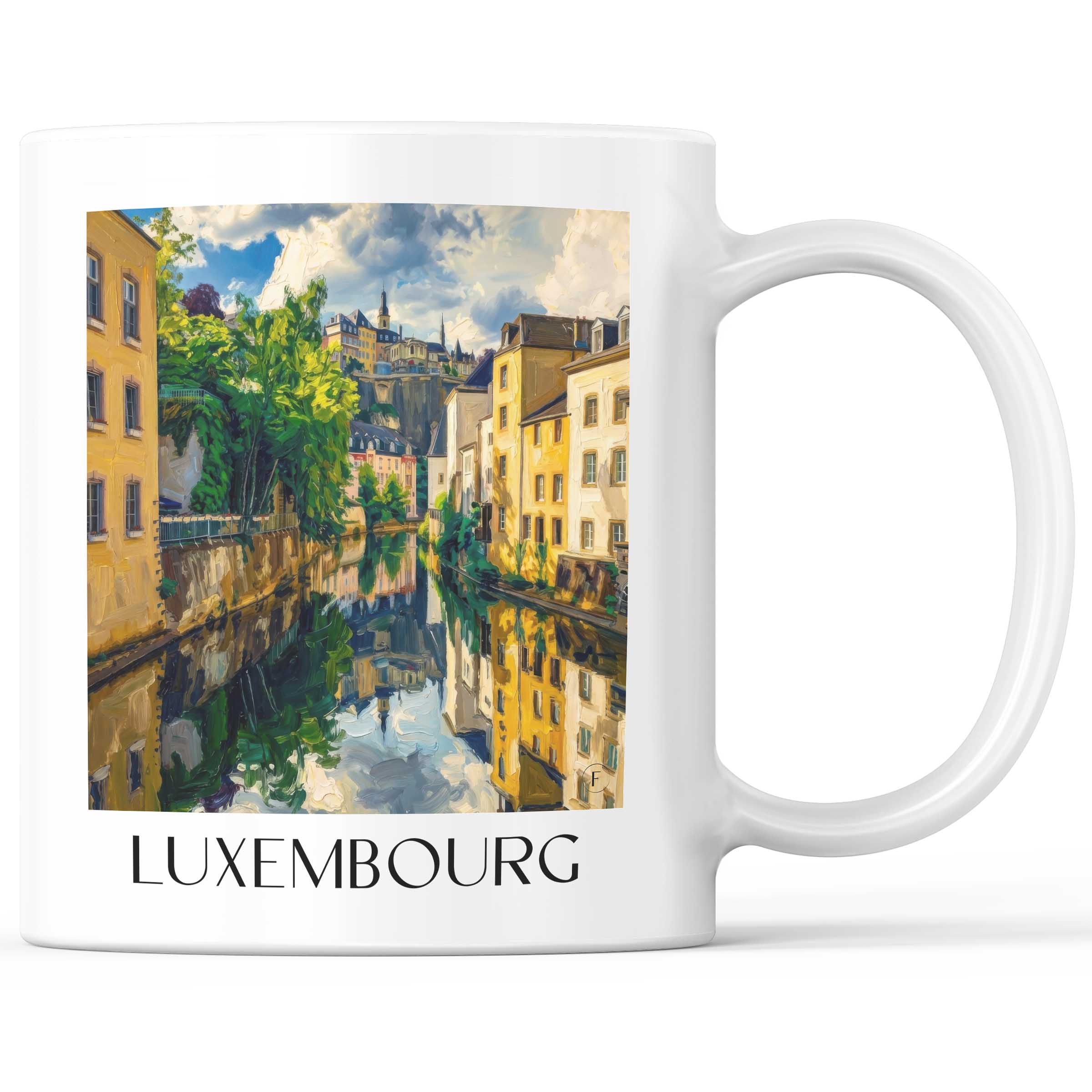 Luxemburg - Luxemburg Becher - Kaffeetasse im Ölgemälde Stil