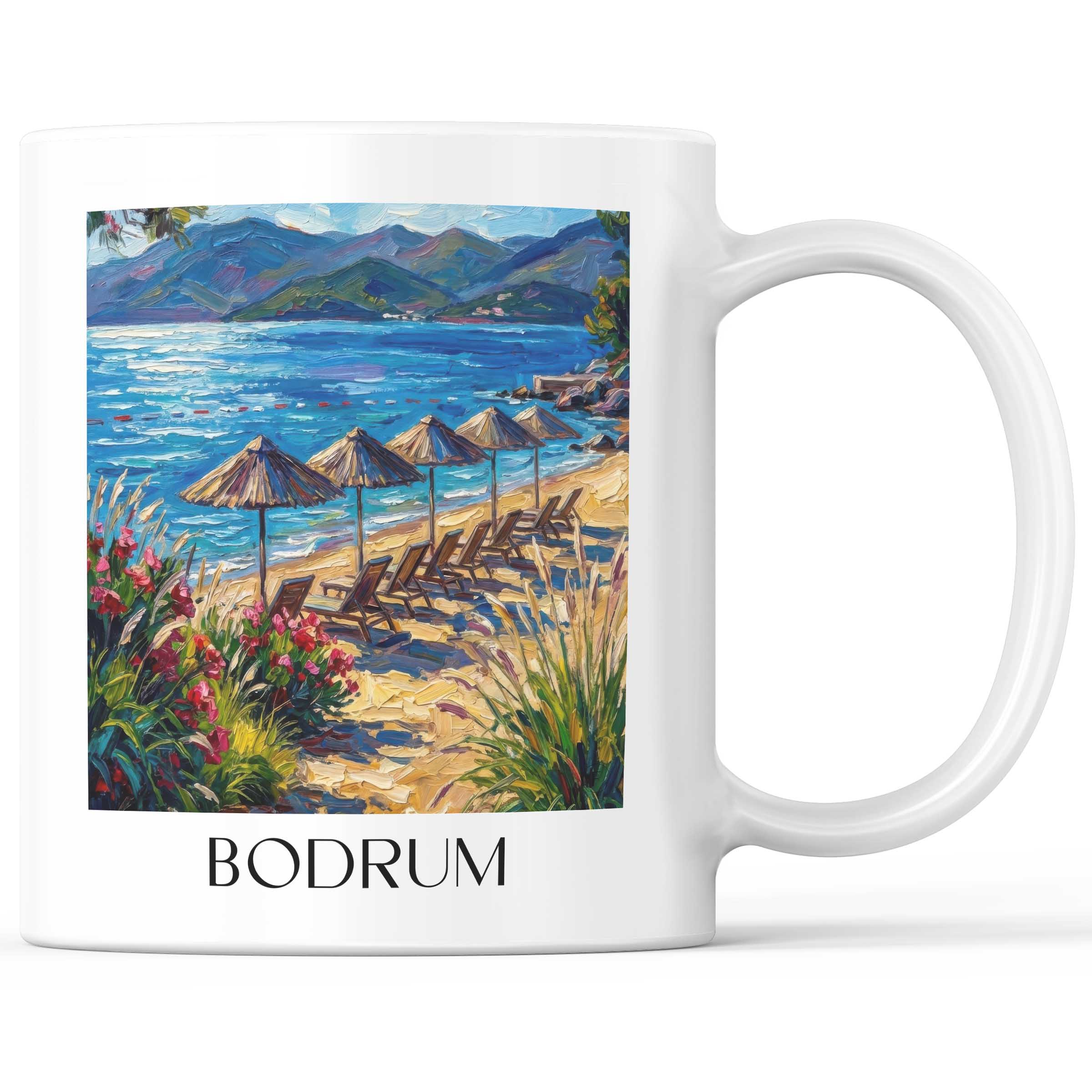 Bodrum - Türkei Becher - Kaffeetasse im Ölgemälde Stil