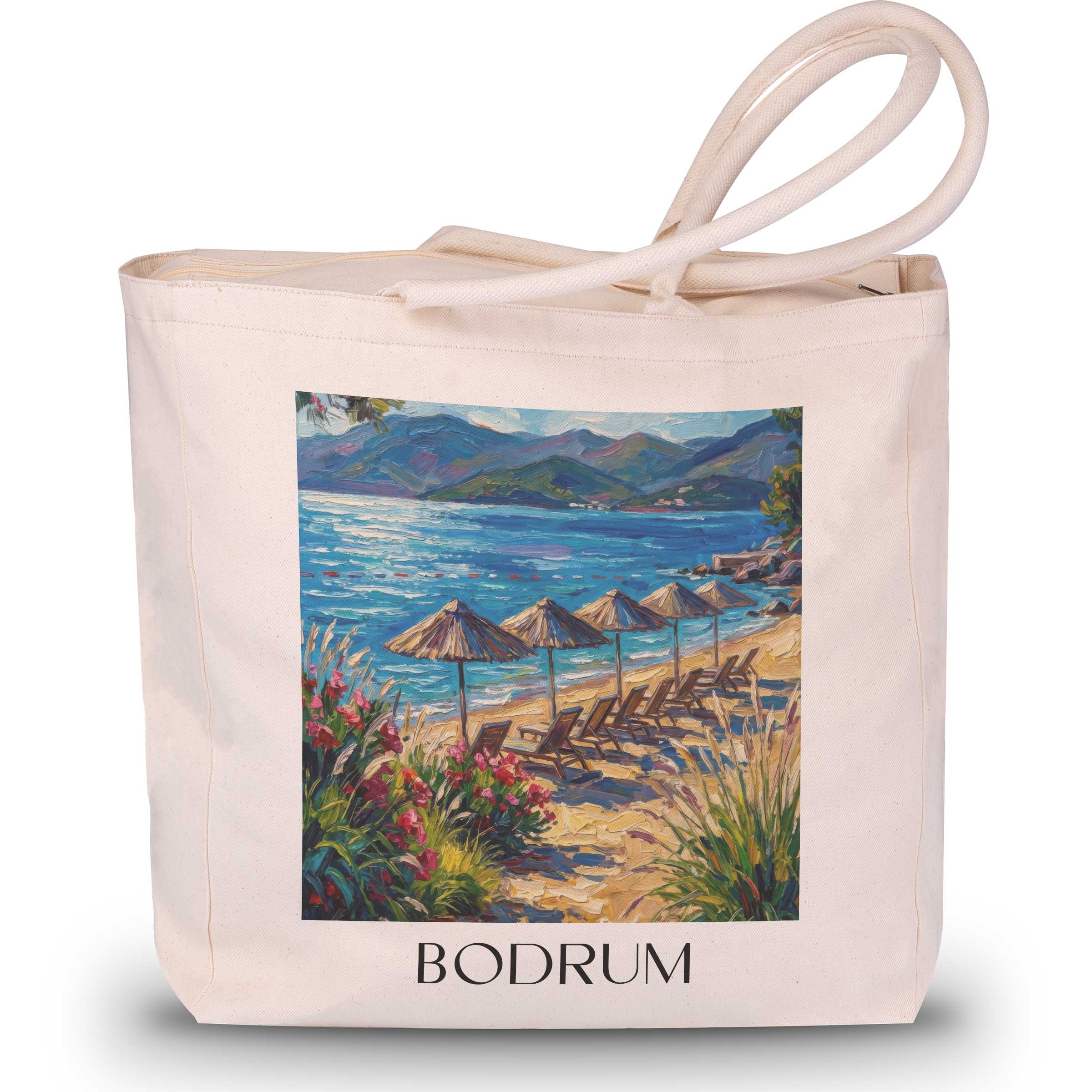 Bodrum - Türkei Tote Bag - Einkaufstasche im Ölgemälde Stil