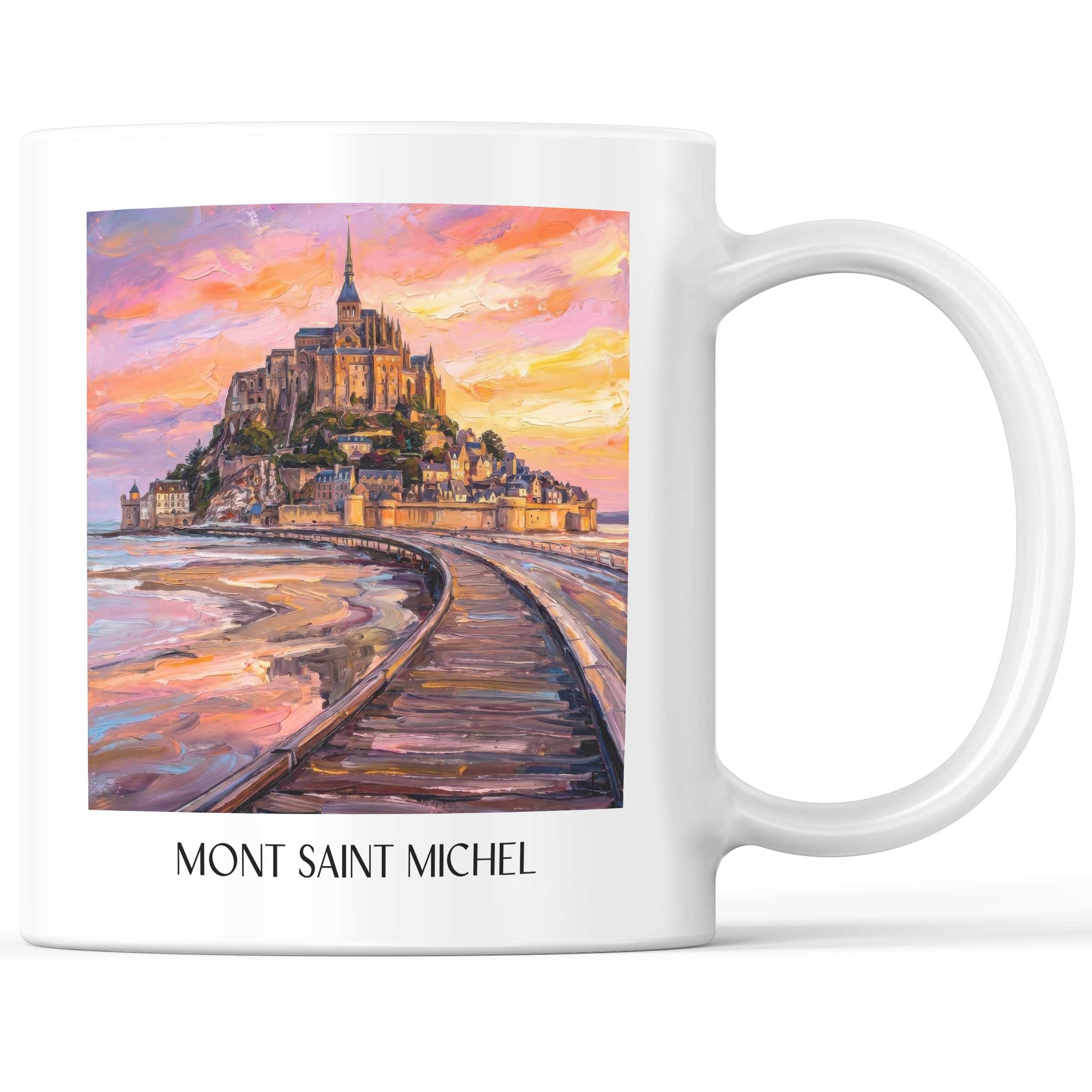 Mont Saint Michel - Frankreich Becher - Kaffeetasse im Ölgemälde Stil