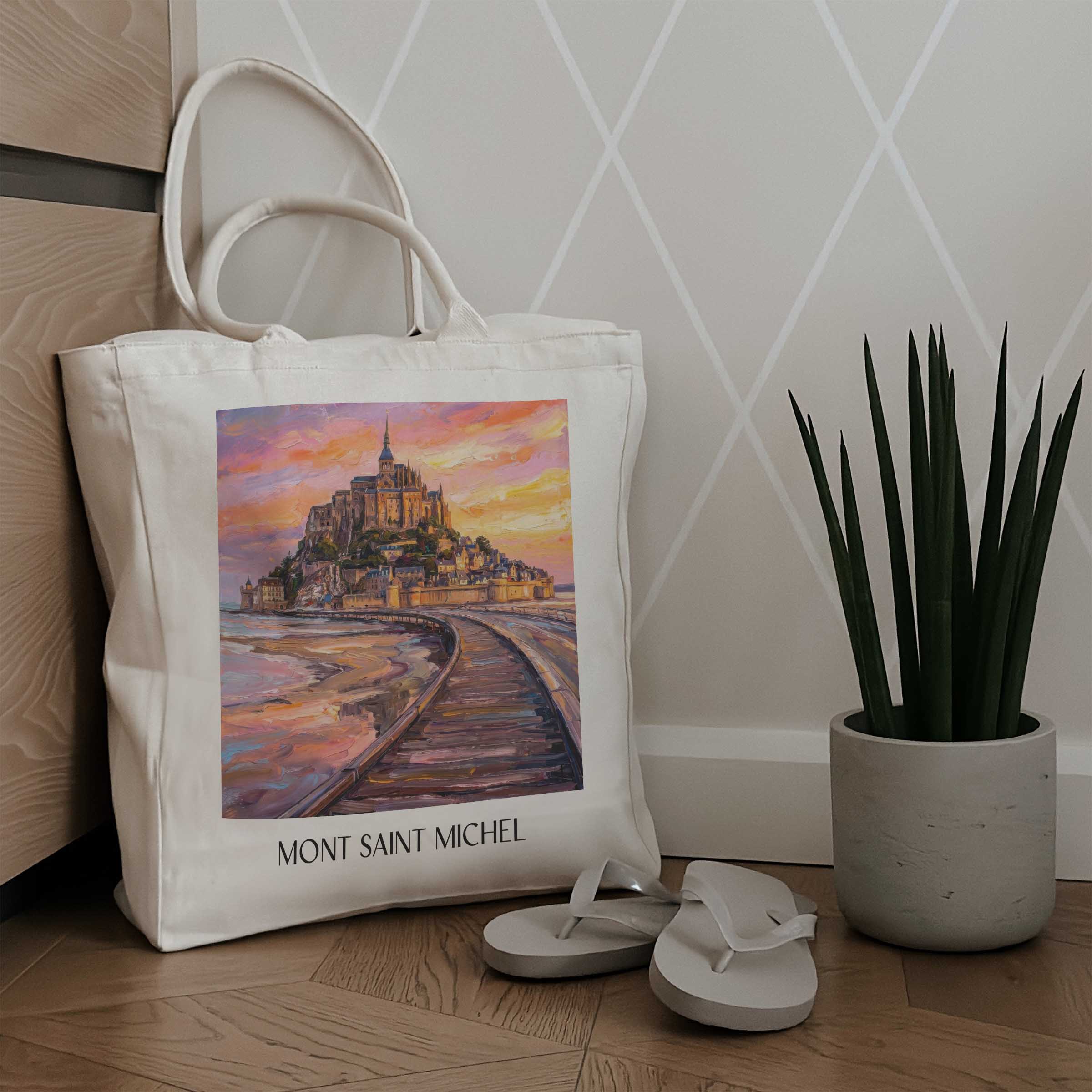 mont-saint-michel-frankreich-einkaufstasche-oil-painting-oelgemaelde