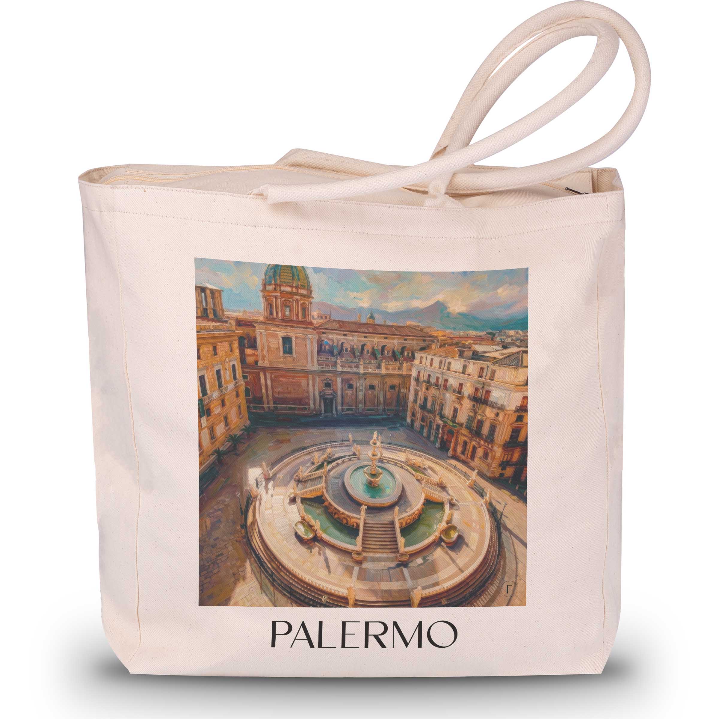 Palermo - Italien Tote Bag - Einkaufstasche im Ölgemälde Stil