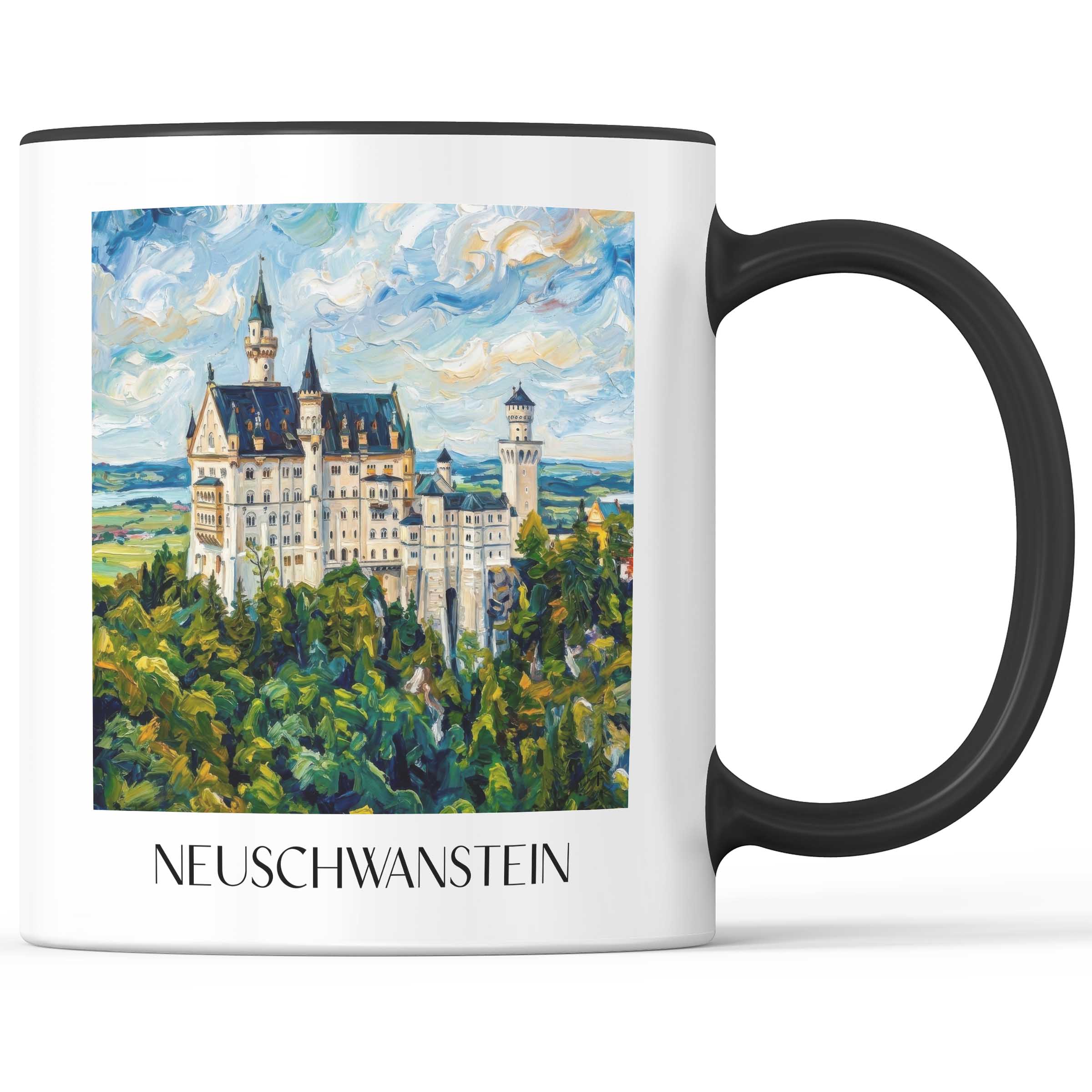 Neuschwanstein - Deutschland Becher - Kaffeetasse im Ölgemälde Stil