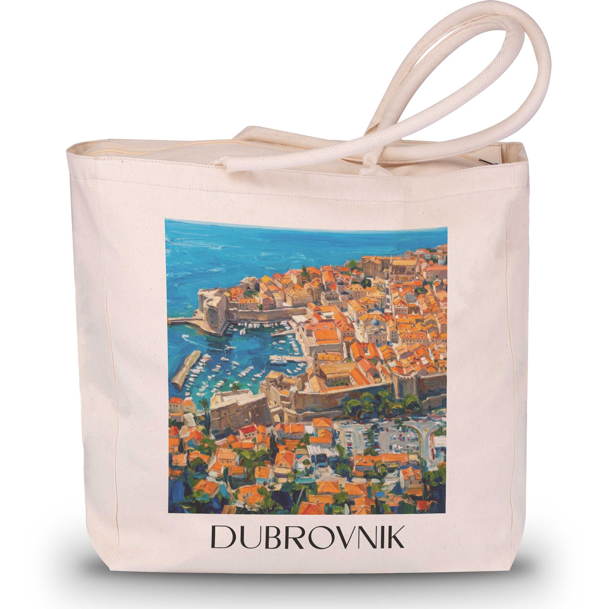 Dubrovnik - Kroatien Tote Bag - Einkaufstasche im Ölgemälde Stil
