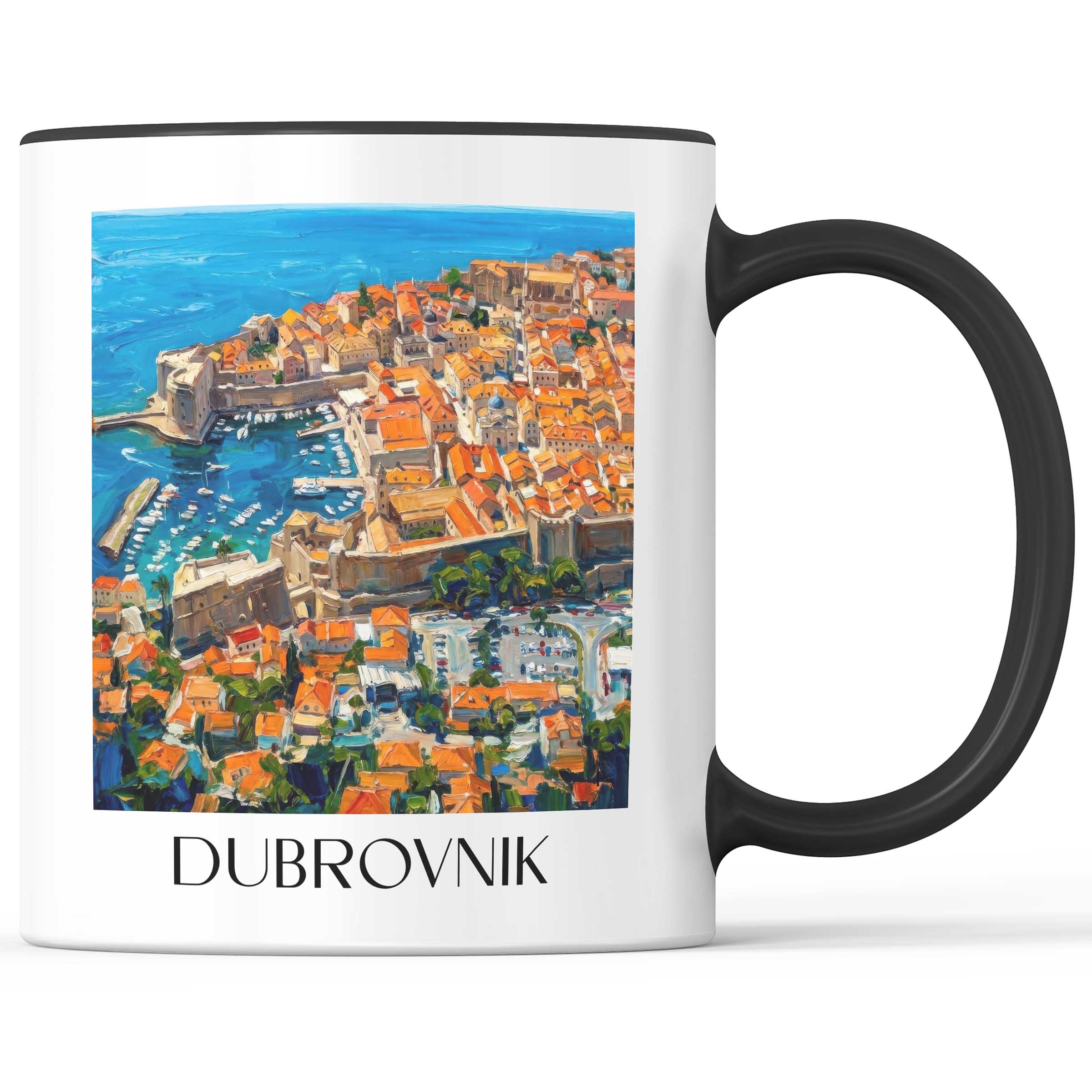 Dubrovnik - Kroatien Becher - Kaffeetasse im Ölgemälde Stil
