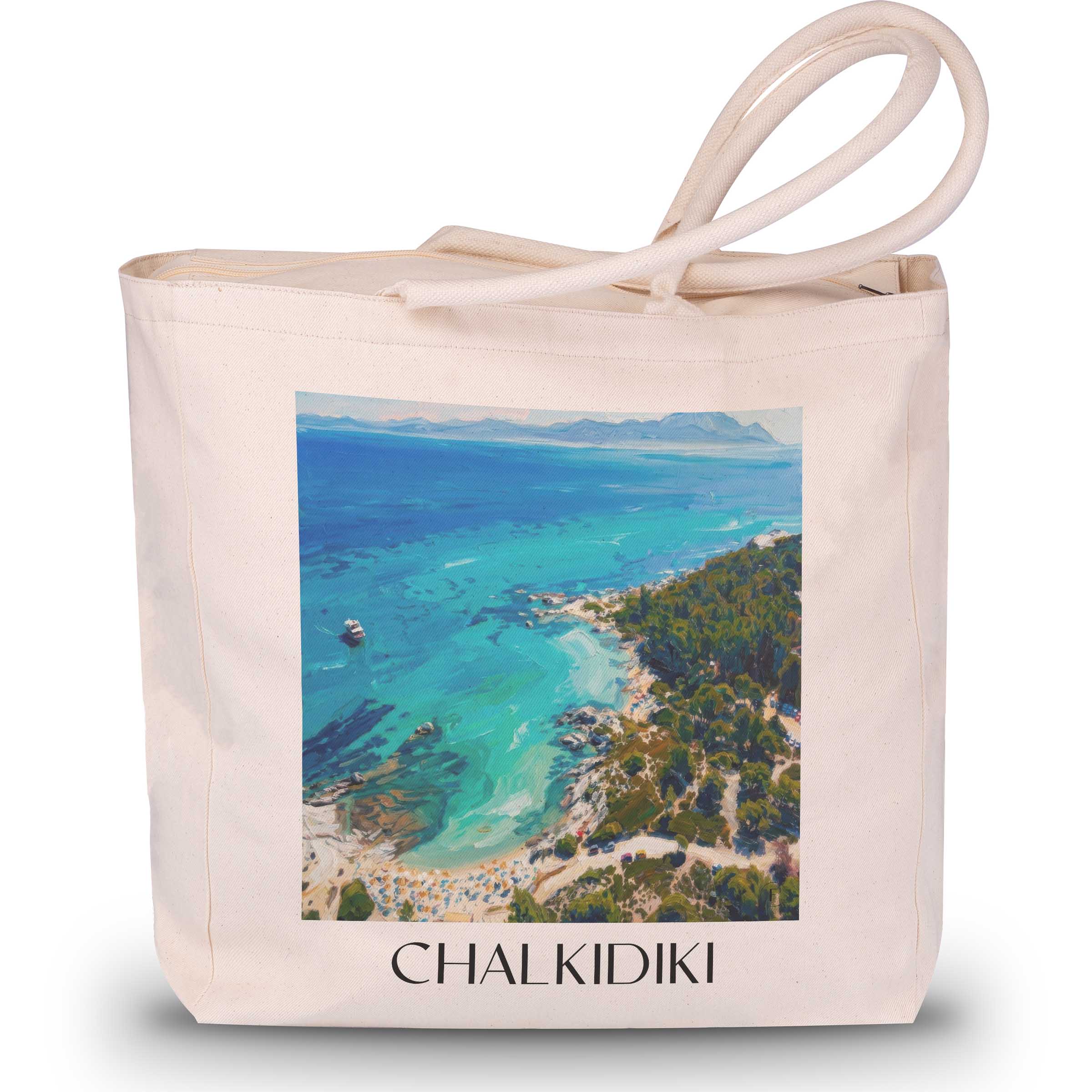 chalkidiki-griechenland-einkaufstasche-oil-painting-oelgemaelde
