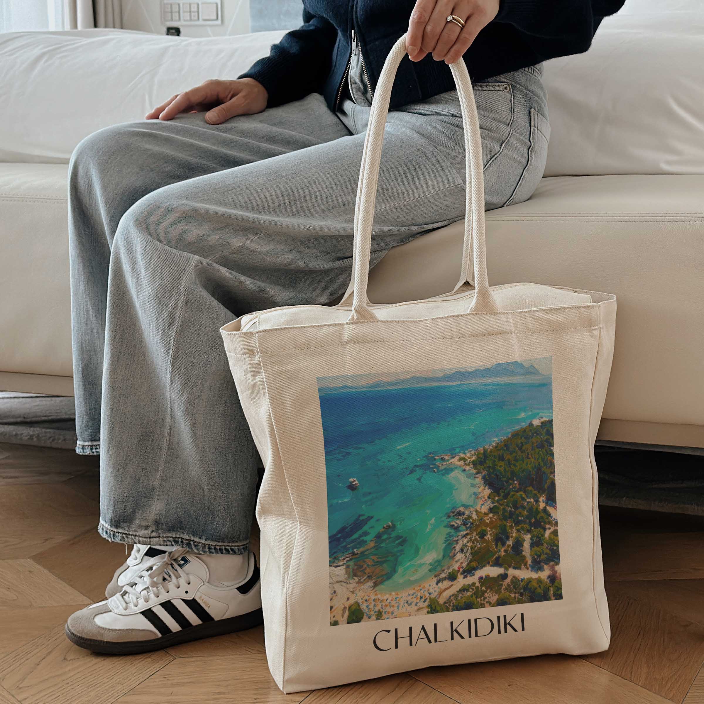 chalkidiki-griechenland-einkaufstasche-oil-painting-oelgemaelde