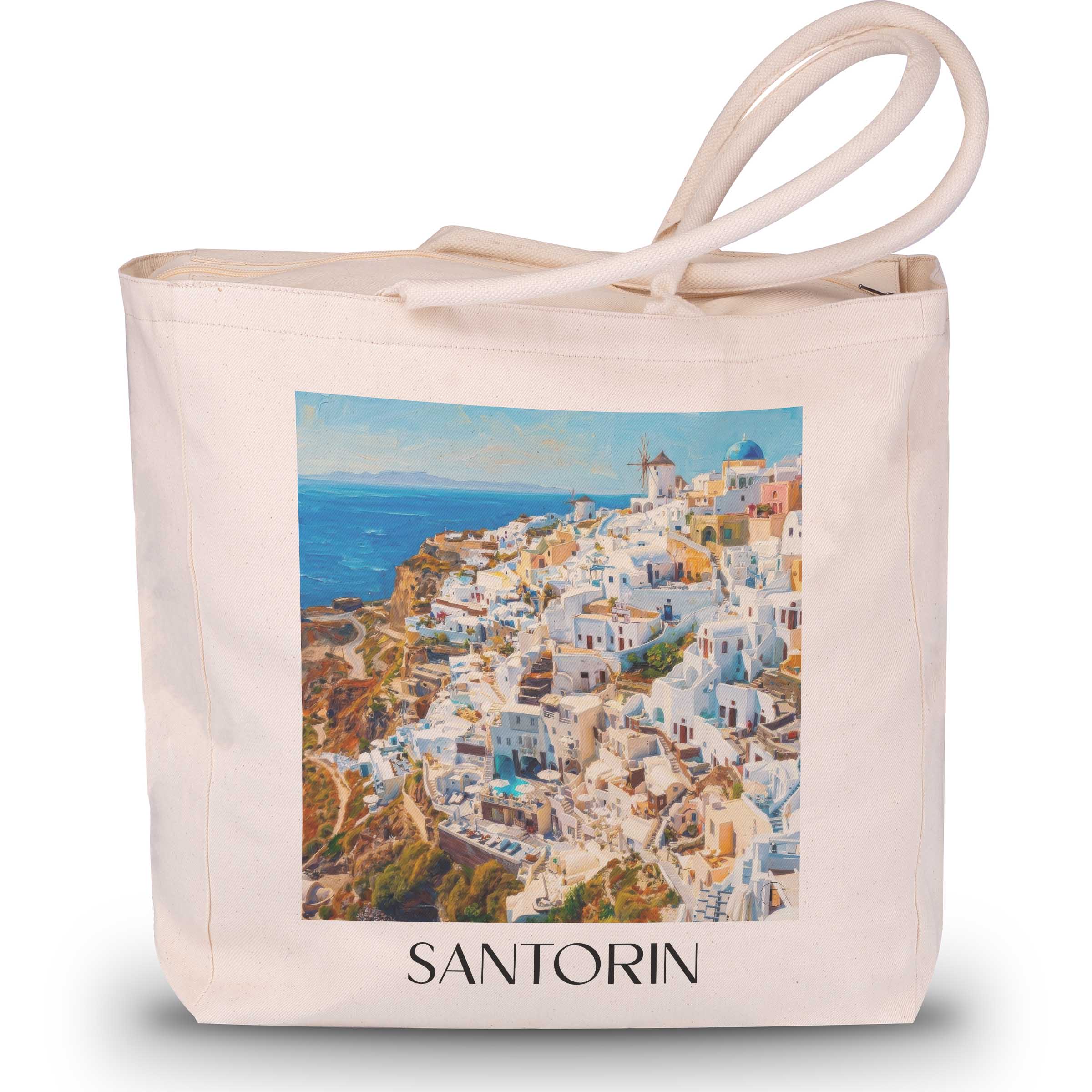 santorin-griechenland-einkaufstasche-oil-painting-oelgemaelde