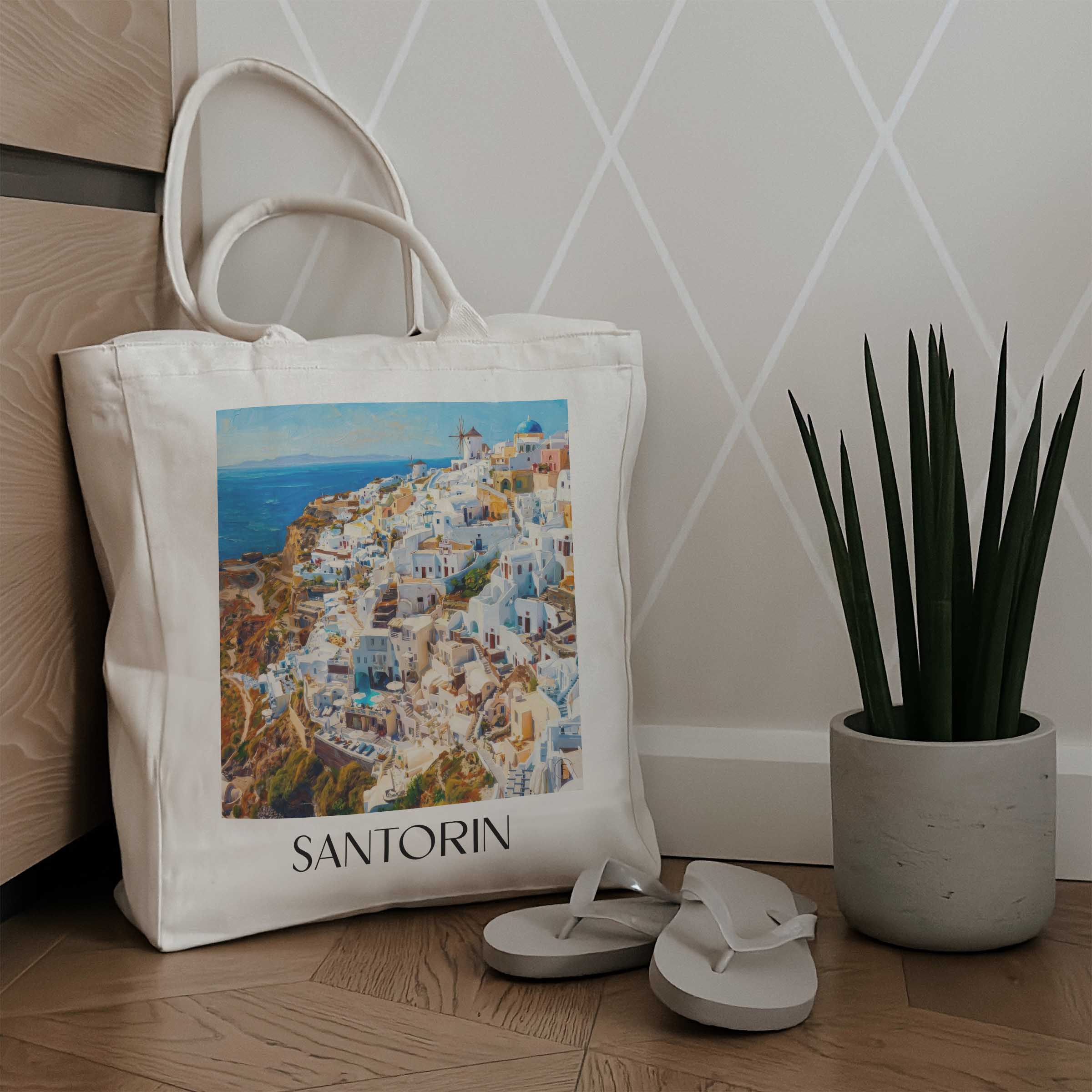 santorin-griechenland-einkaufstasche-oil-painting-oelgemaelde