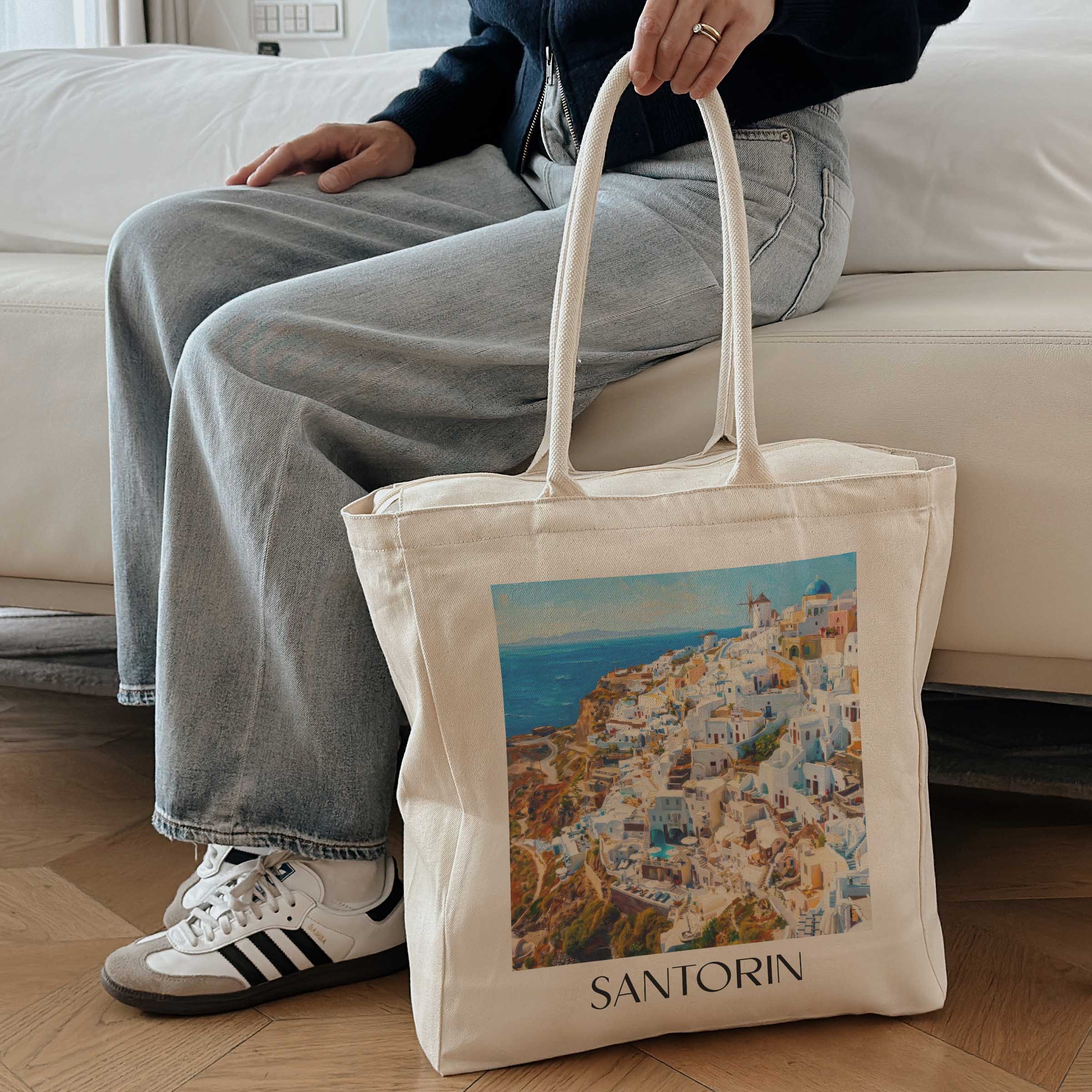 santorin-griechenland-einkaufstasche-oil-painting-oelgemaelde
