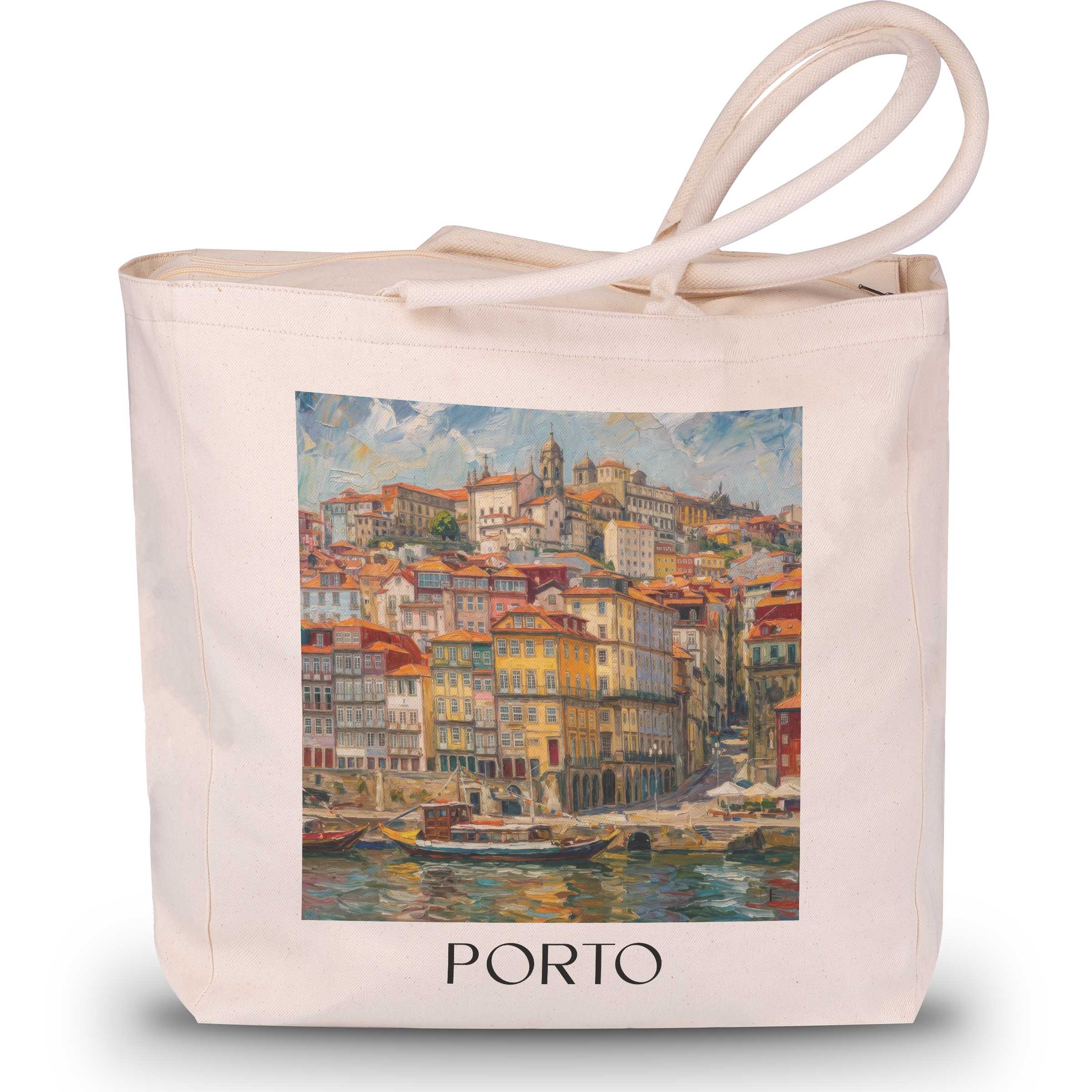 Porto - Portugal Tote Bag - Einkaufstasche im Ölgemälde Stil