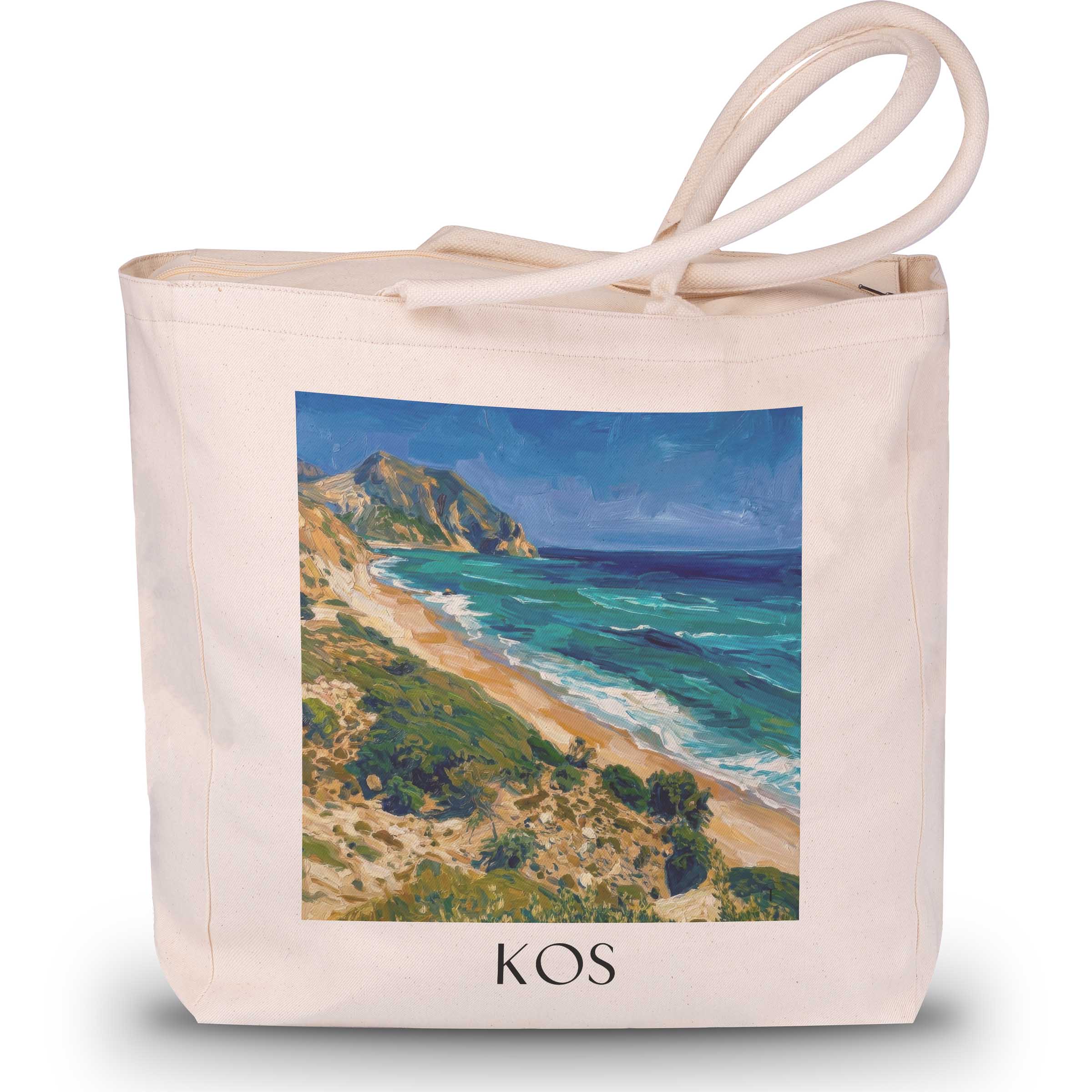 Kos - Griechenland Tote Bag - Einkaufstasche im Ölgemälde Stil
