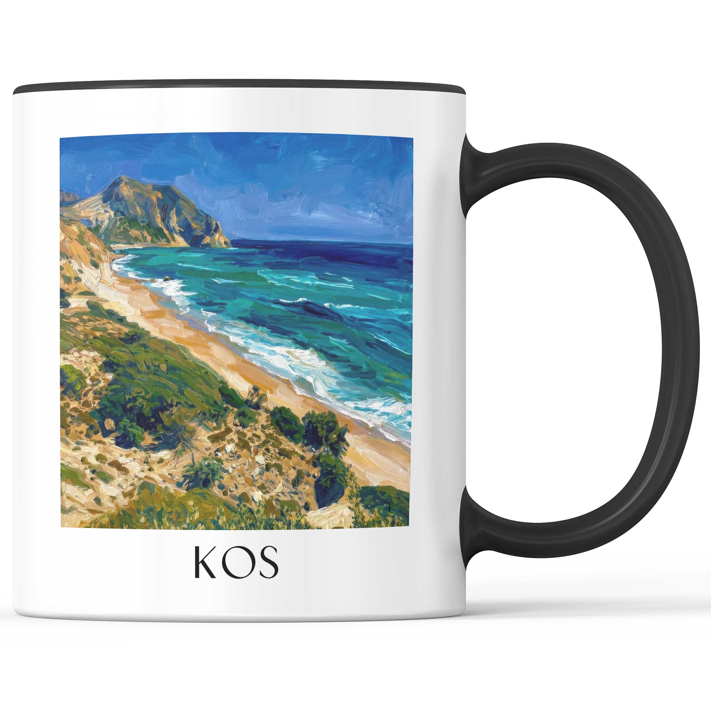Kos - Griechenland Becher - Kaffeetasse im Ölgemälde Stil