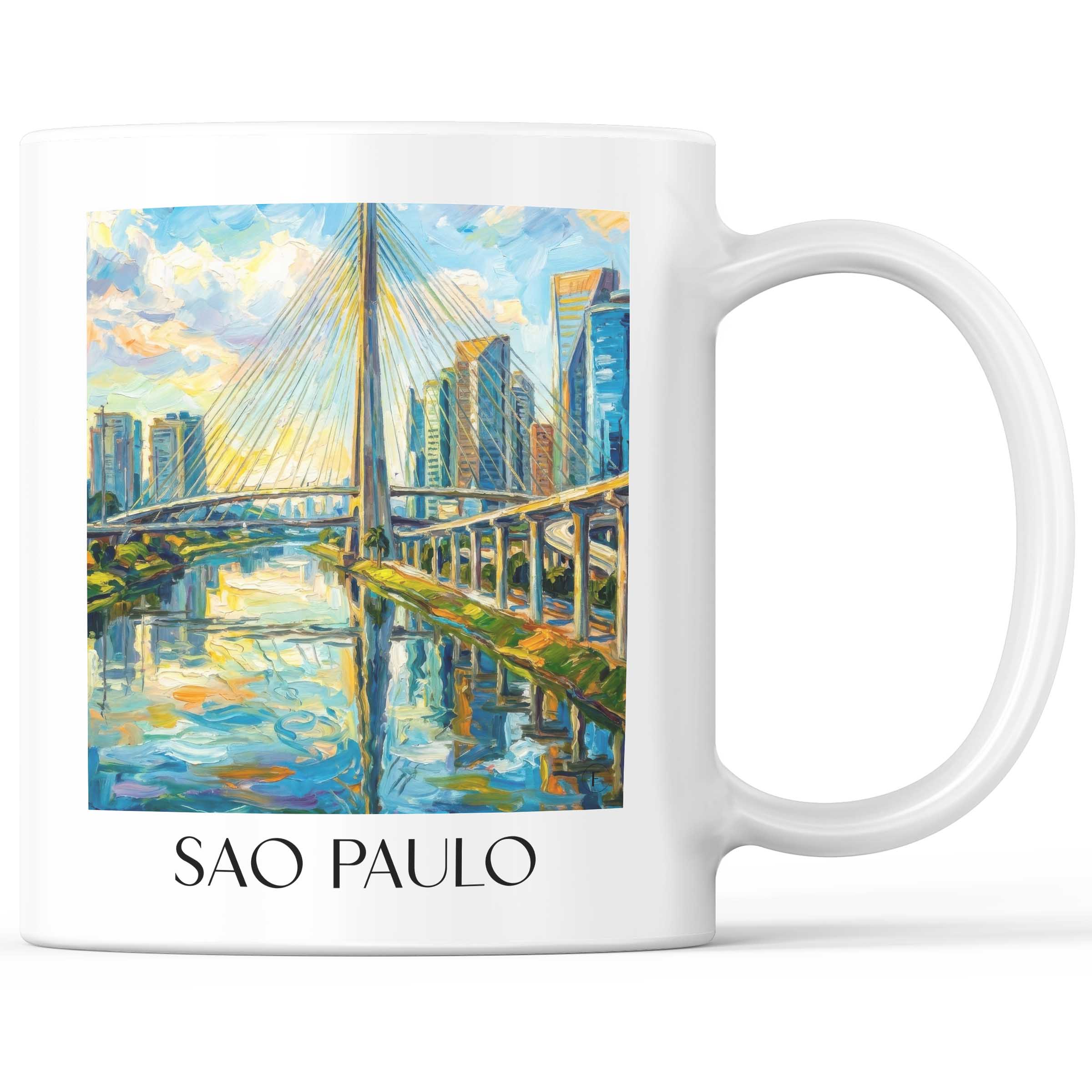 Sao Paulo - Brasilien Becher - Kaffeetasse im Ölgemälde Stil