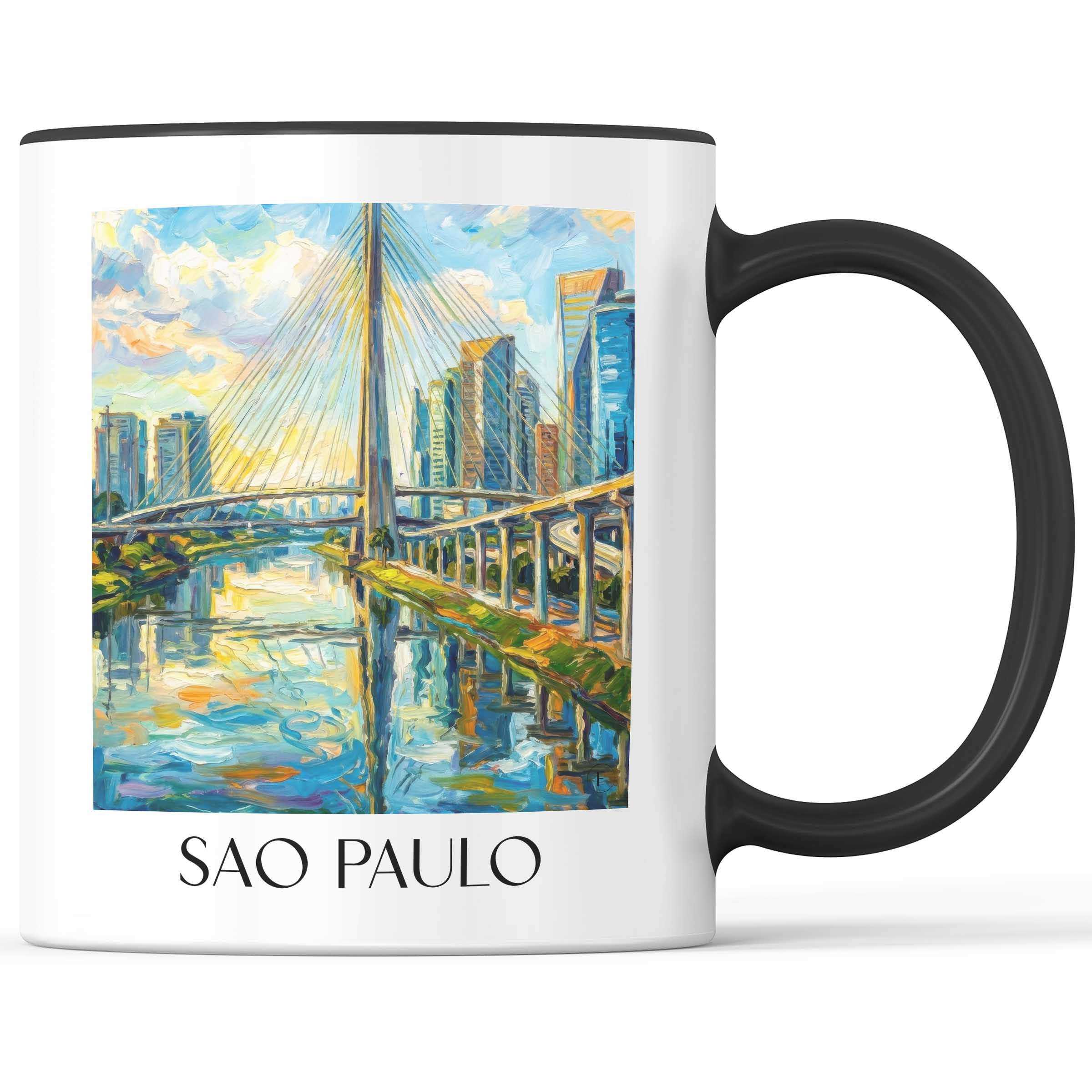 Sao Paulo - Brasilien Becher - Kaffeetasse im Ölgemälde Stil