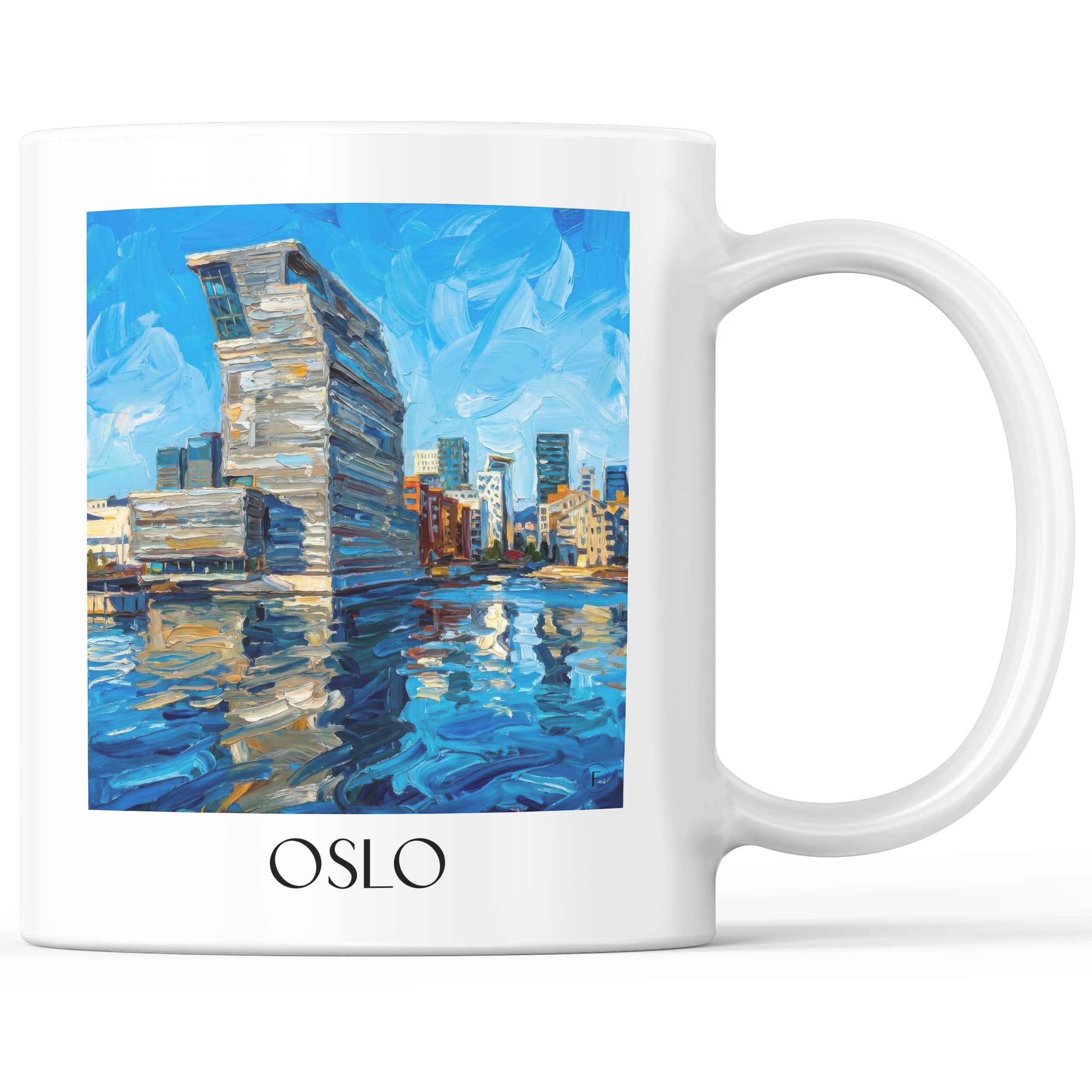 Oslo - Norwegen Becher - Kaffeetasse im Ölgemälde Stil