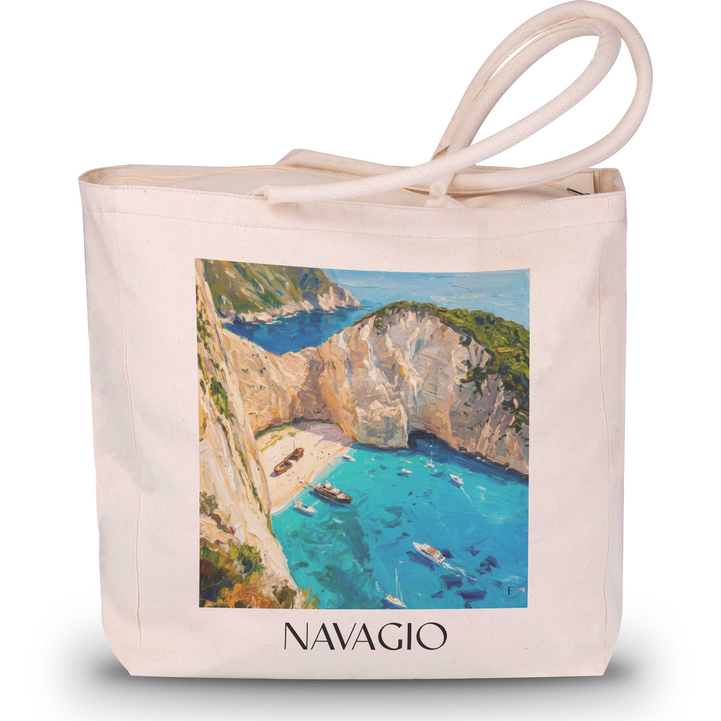 Navagio Shopping Tasche - Zakynthos - Griechenland Tote Bag - Einkaufstasche im Ölgemälde Stil