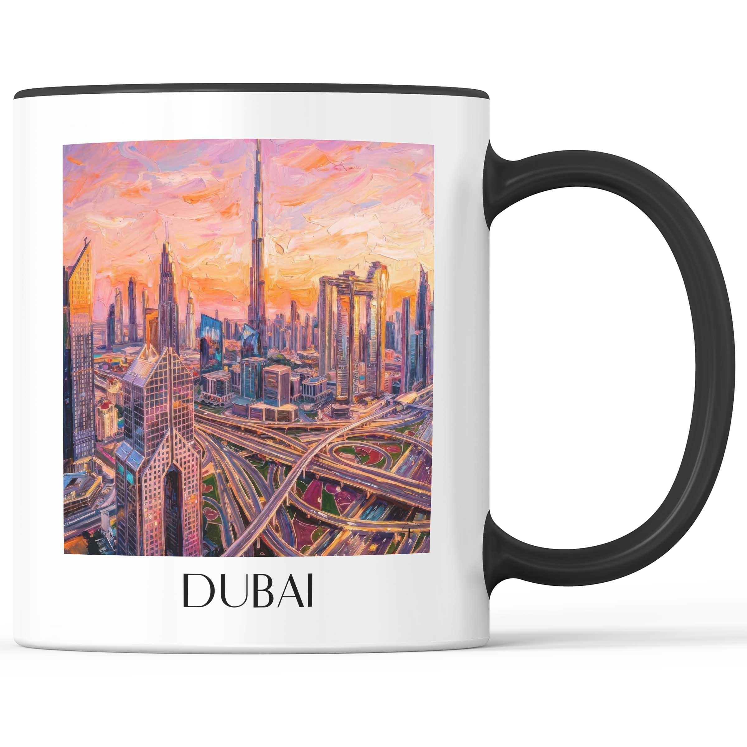 Dubai - Vereinigte Arabische Emirate Becher - Kaffeetasse im Ölgemälde Stil