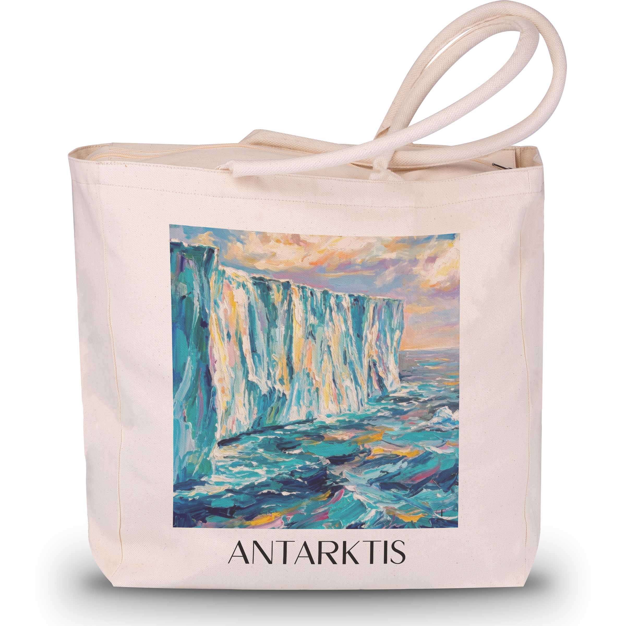 antarktis-südpol-einkaufstasche-oil-painting-oelgemaelde