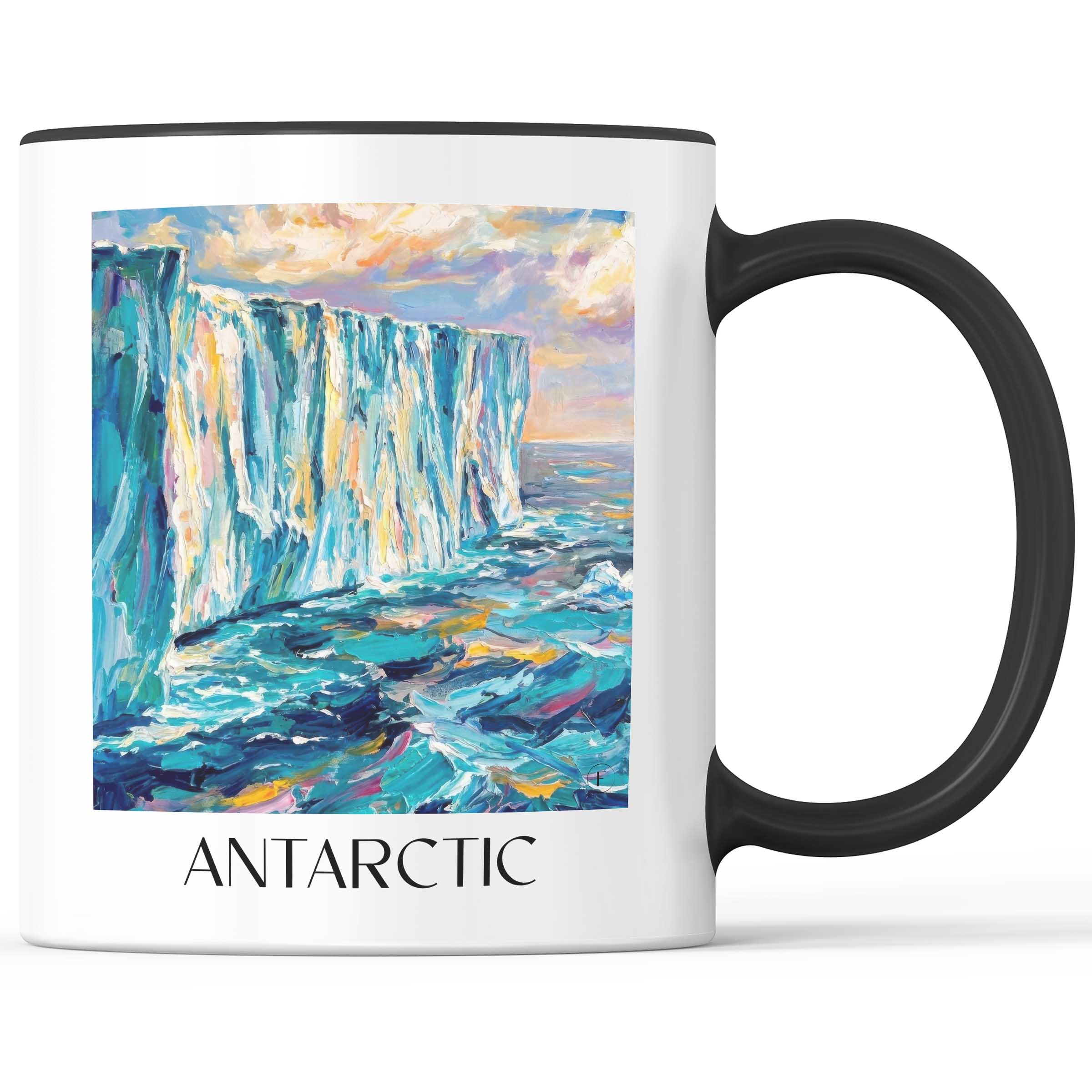Antarktis - Südpol Becher - Kaffeetasse im Ölgemälde Stil