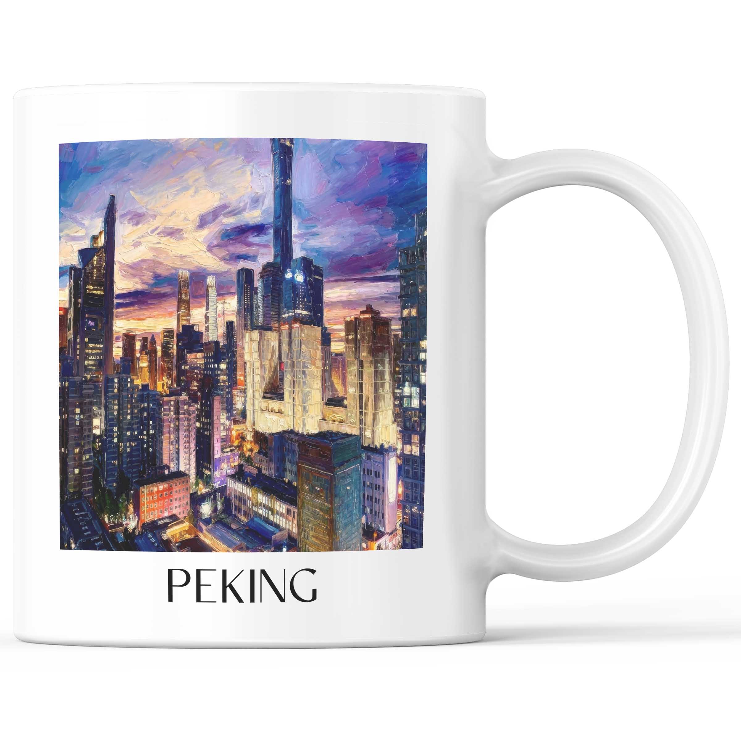 Peking - China Becher - Kaffeetasse im Ölgemälde Stil