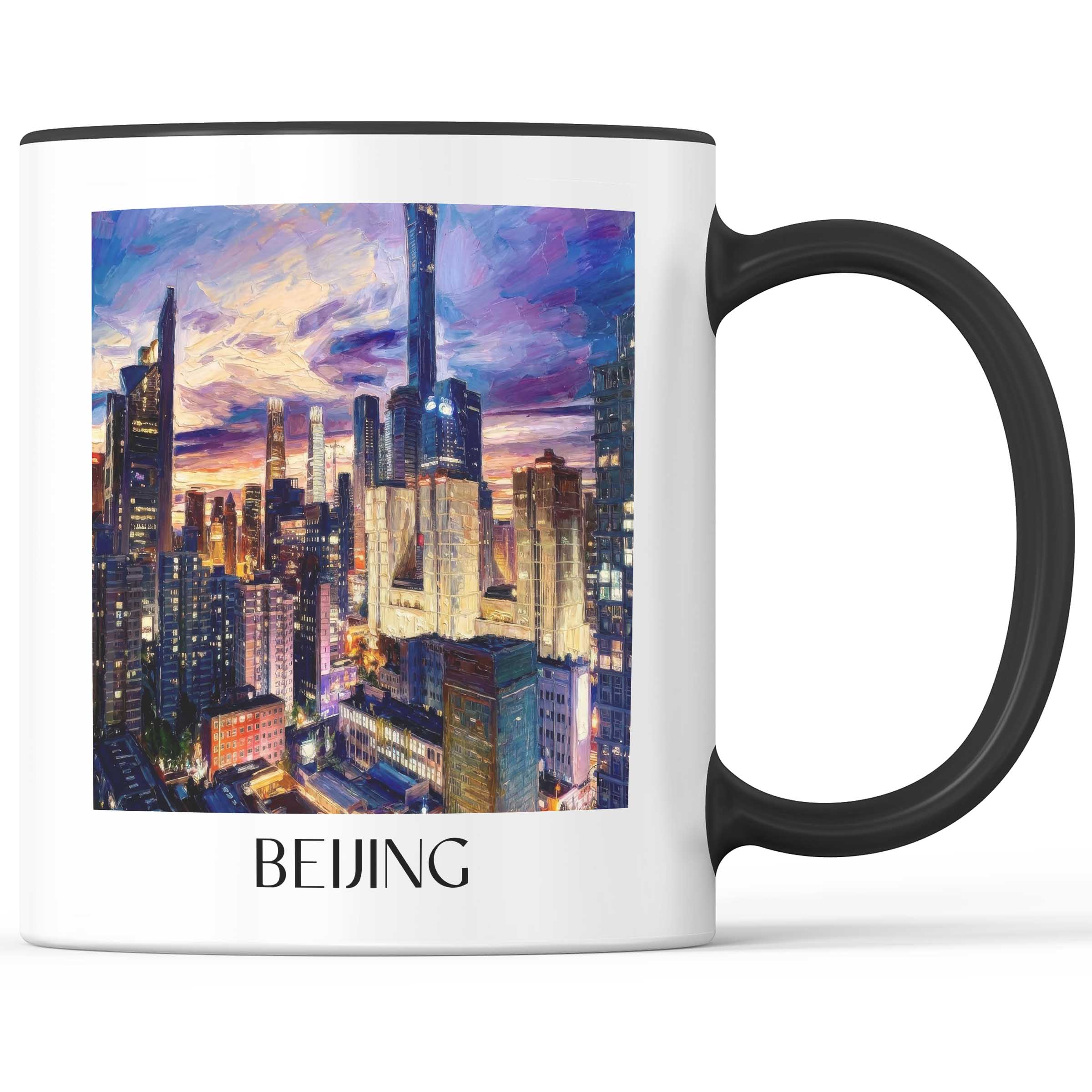 Peking - China Becher - Kaffeetasse im Ölgemälde Stil