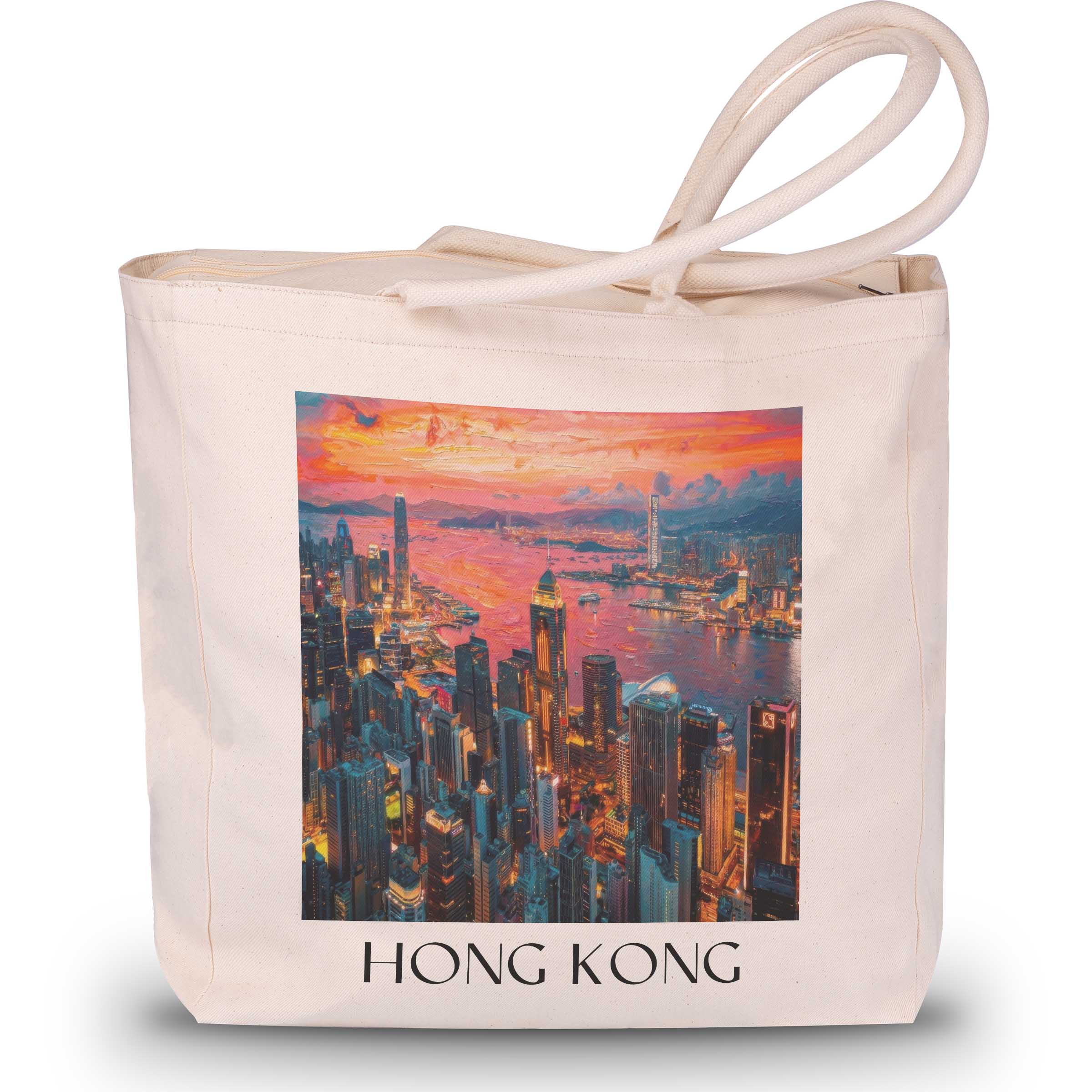 Hong Kong - China Tote Bag - Einkaufstasche im Ölgemälde Stil