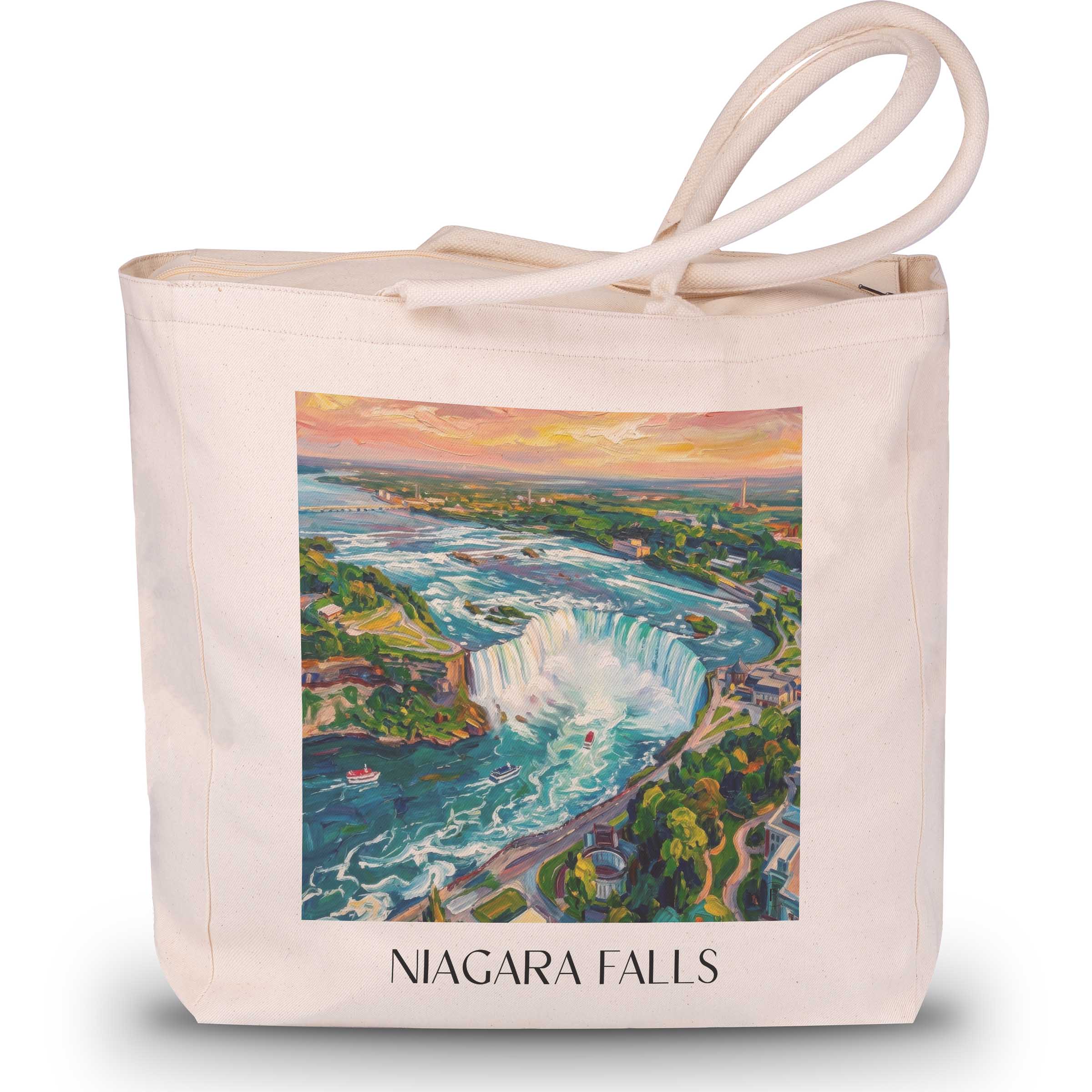 Niagara Fälle - Kanada/USA Tote Bag - Einkaufstasche im Ölgemälde Stil