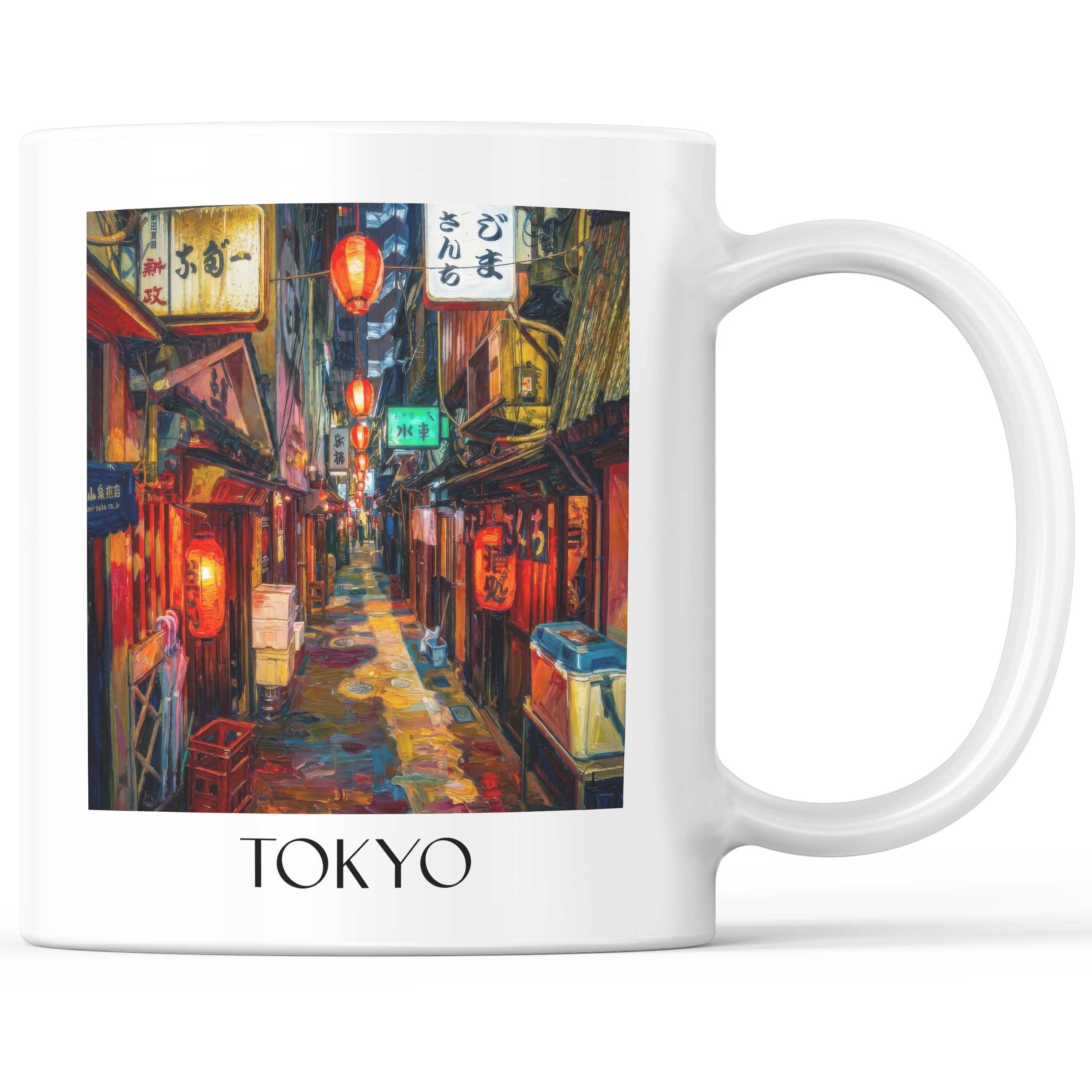 Tokyo - Japan Becher - Kaffeetasse im Ölgemälde Stil
