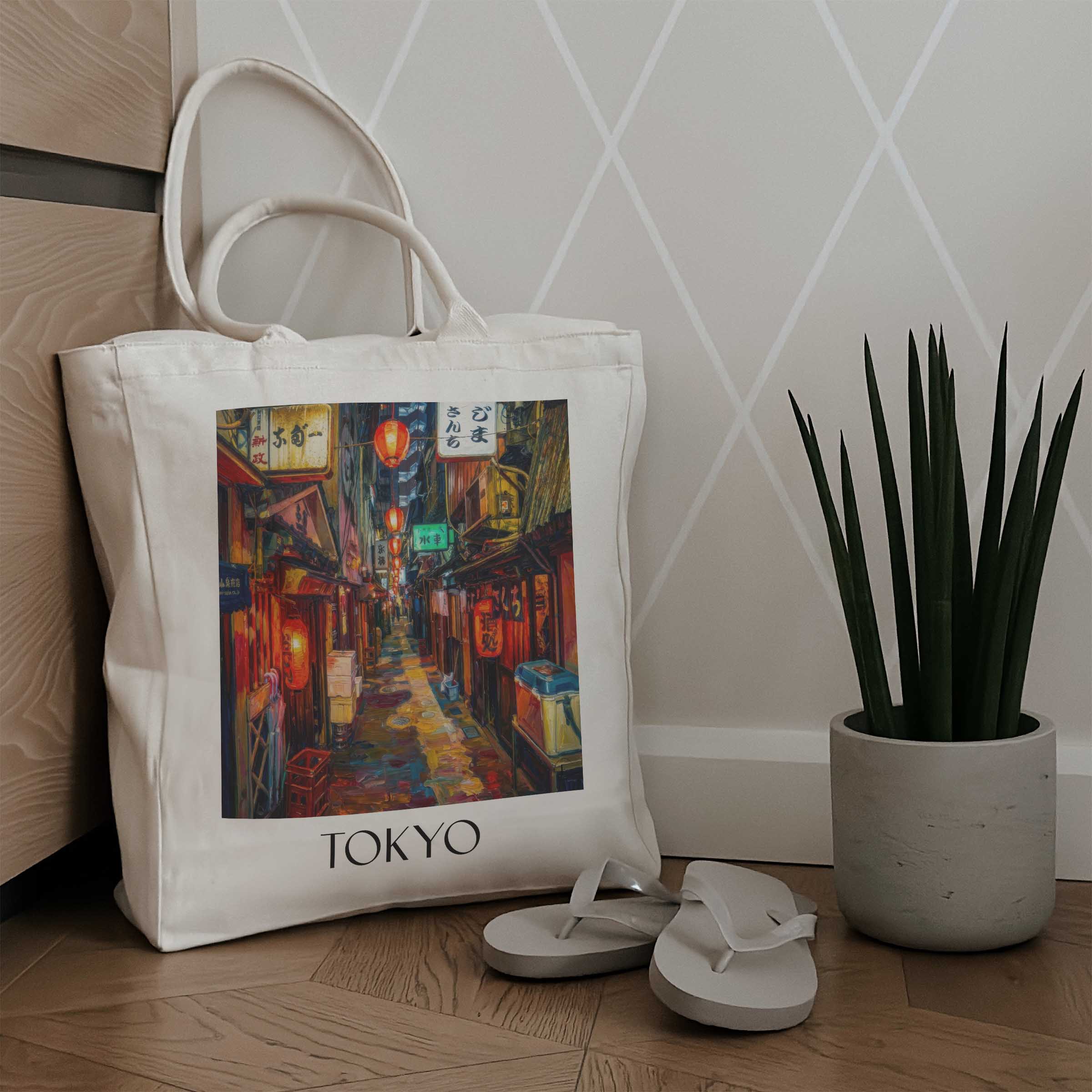 tokyo-japan-einkaufstasche-oil-painting-oelgemaelde