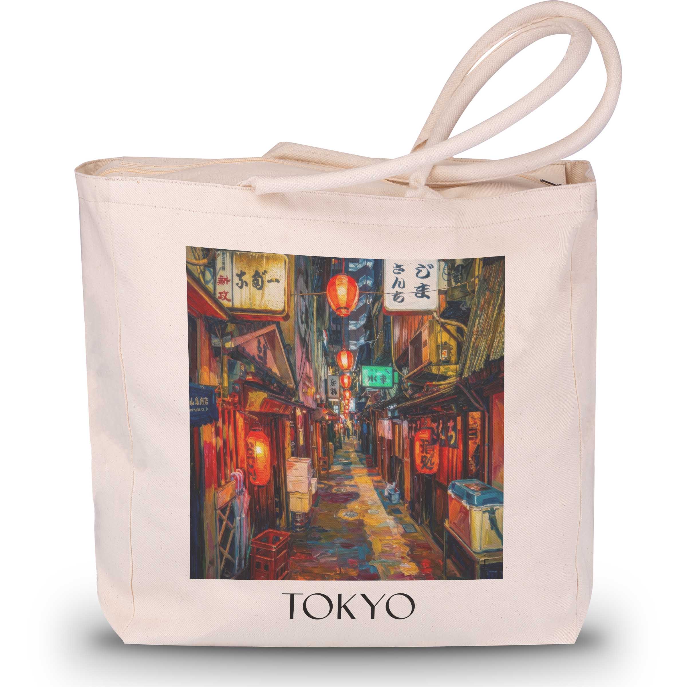 Tokyo - Japan Tote Bag - Einkaufstasche im Ölgemälde Stil