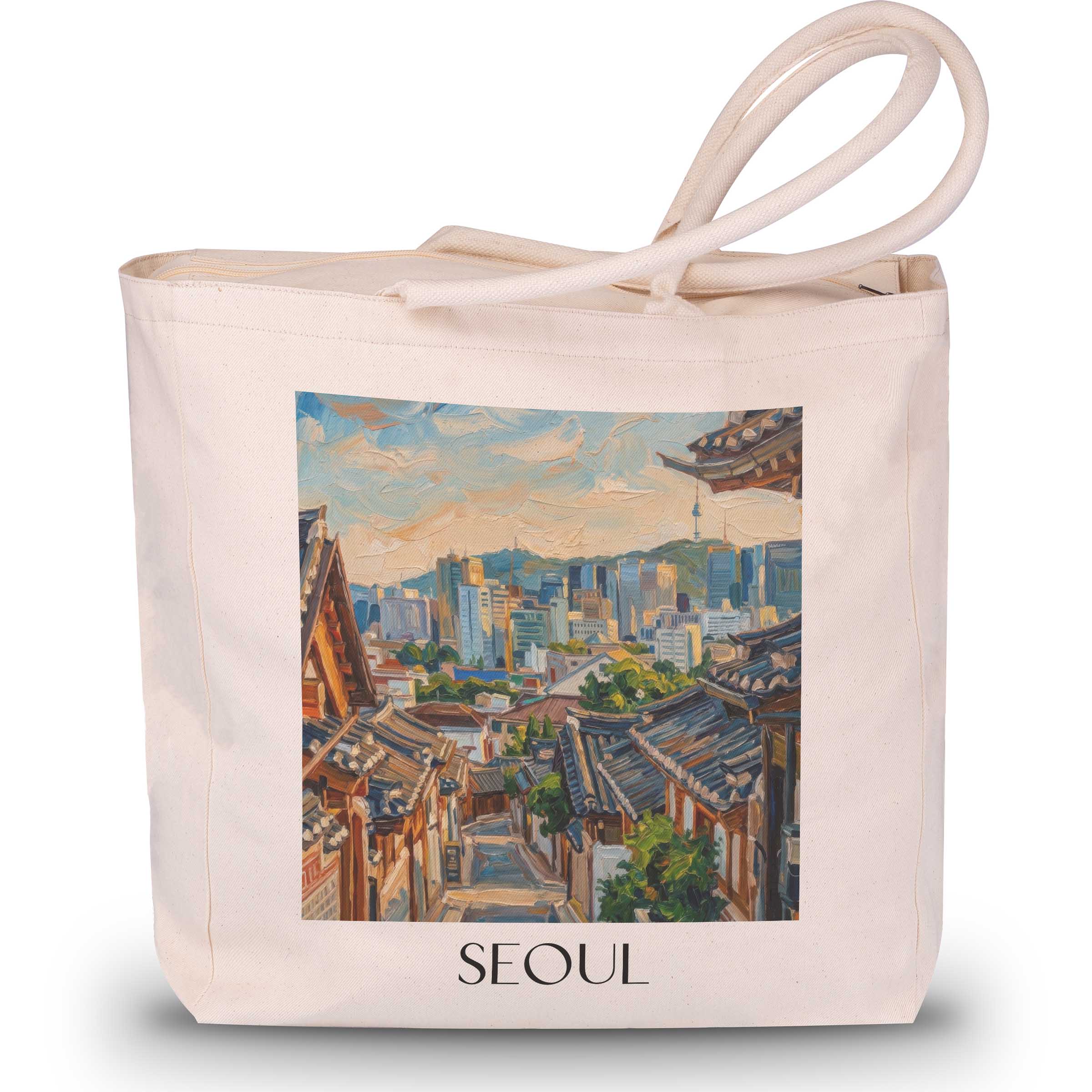 seoul-südkorea-einkaufstasche-oil-painting-oelgemaelde