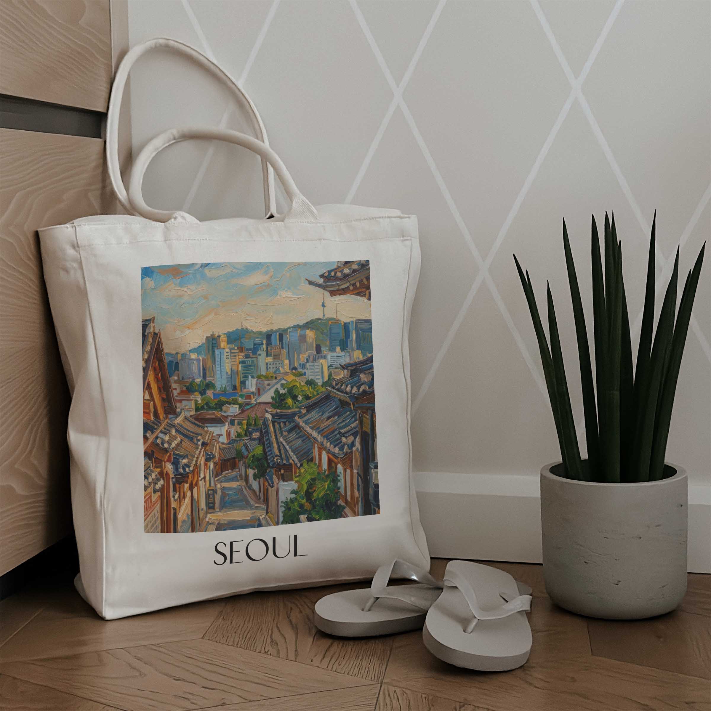 seoul-südkorea-einkaufstasche-oil-painting-oelgemaelde