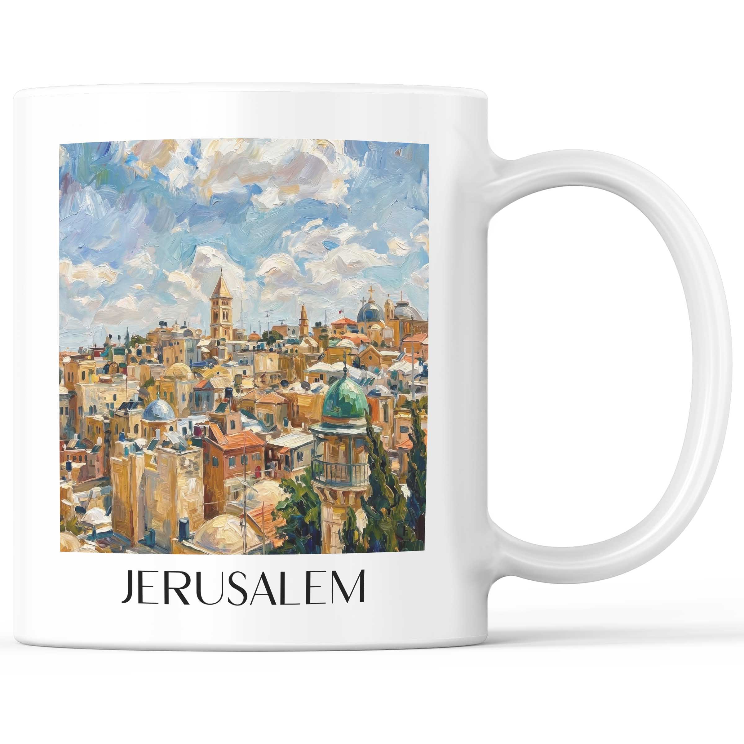 Jerusalem - Israel Becher - Kaffeetasse im Ölgemälde Stil