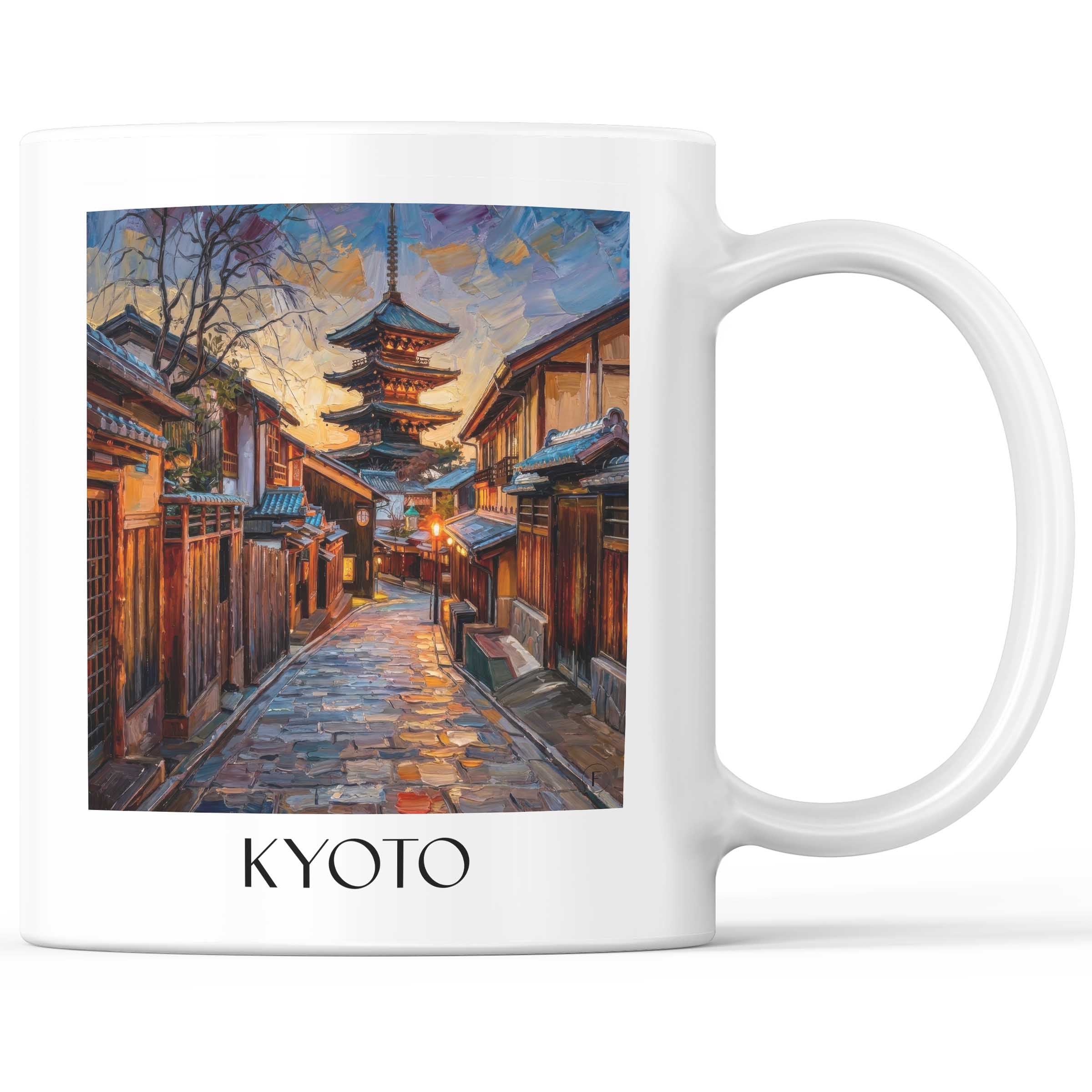 Kyoto - Japan Becher - Kaffeetasse im Ölgemälde Stil