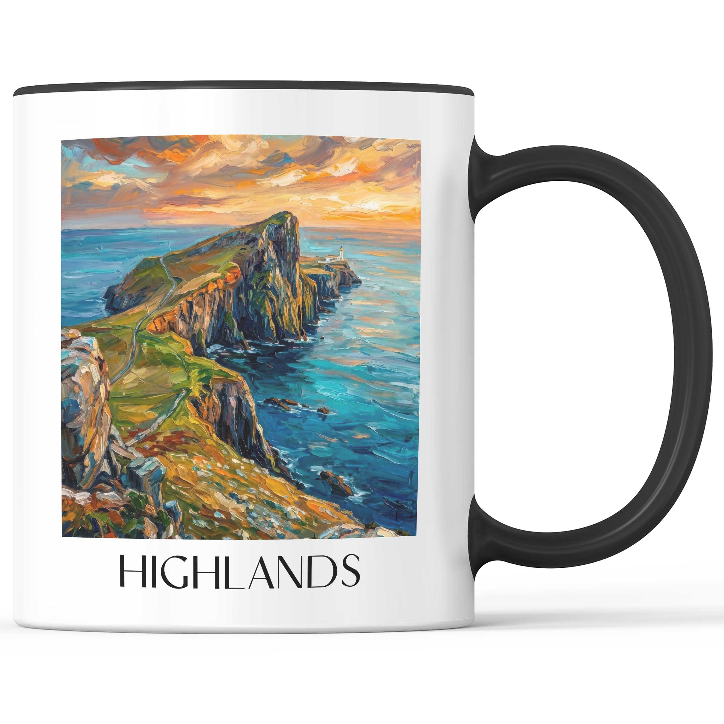 Highlands - Schottland Becher - Kaffeetasse im Ölgemälde Stil