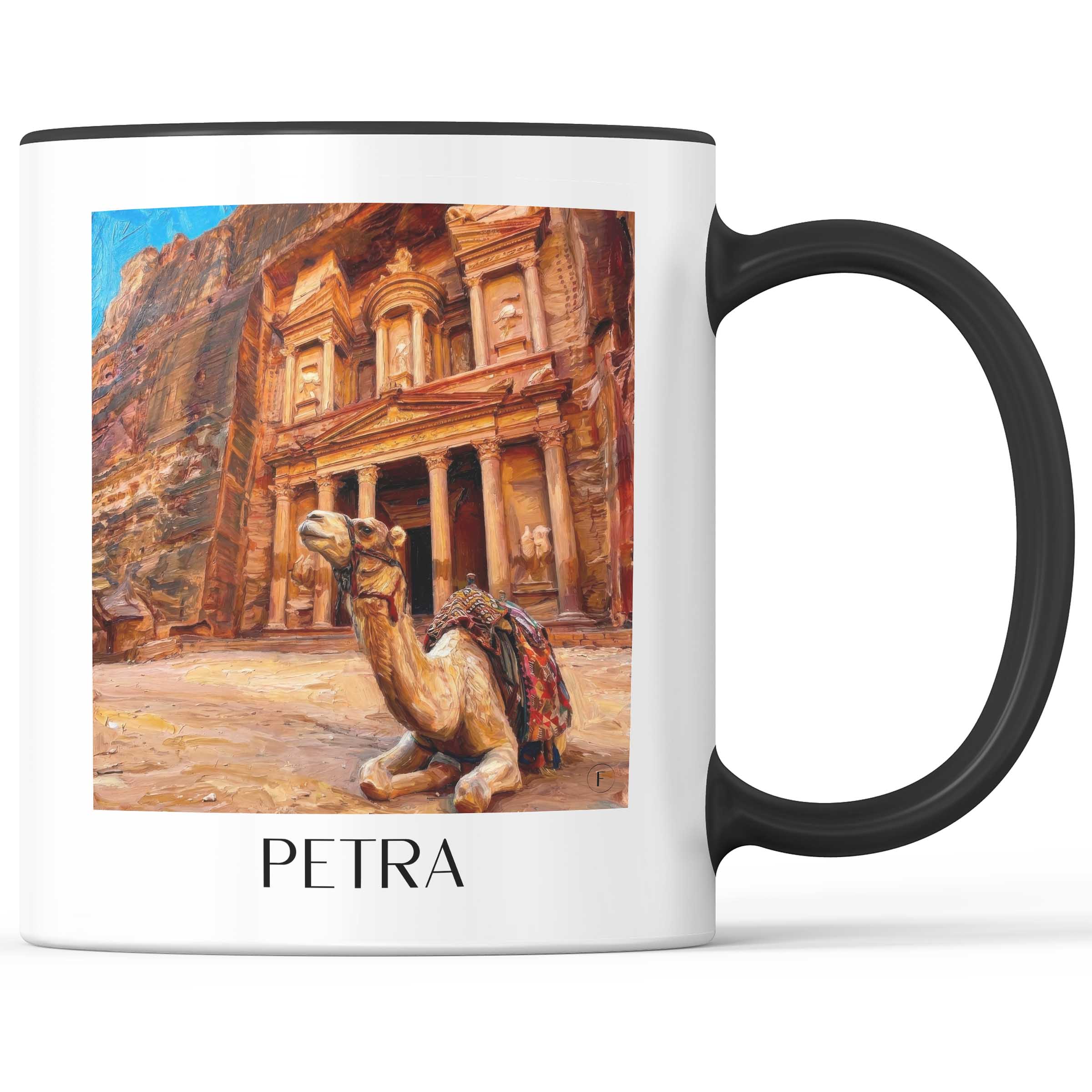 Petra, Jordanien - Jordanien Becher - Kaffeetasse im Ölgemälde Stil
