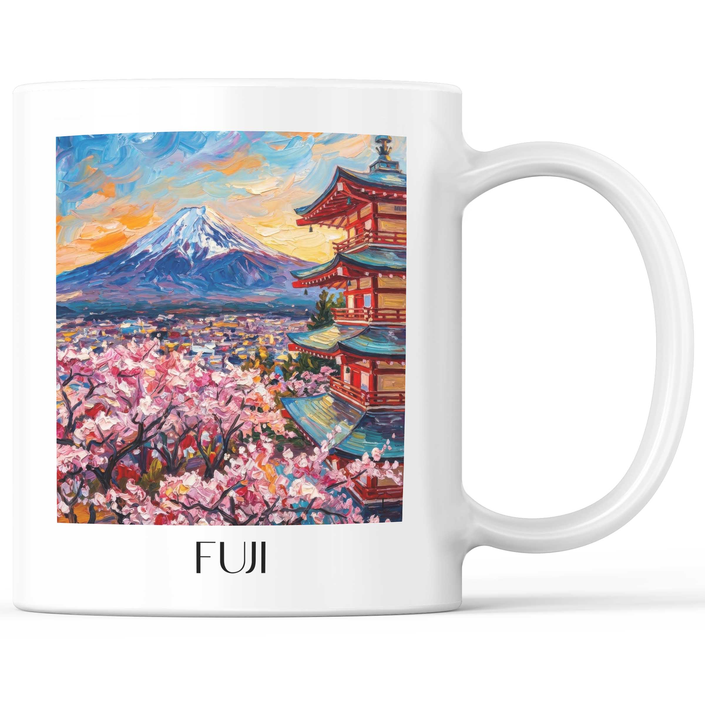 Fuji, Japan - Japan Becher - Kaffeetasse im Ölgemälde Stil